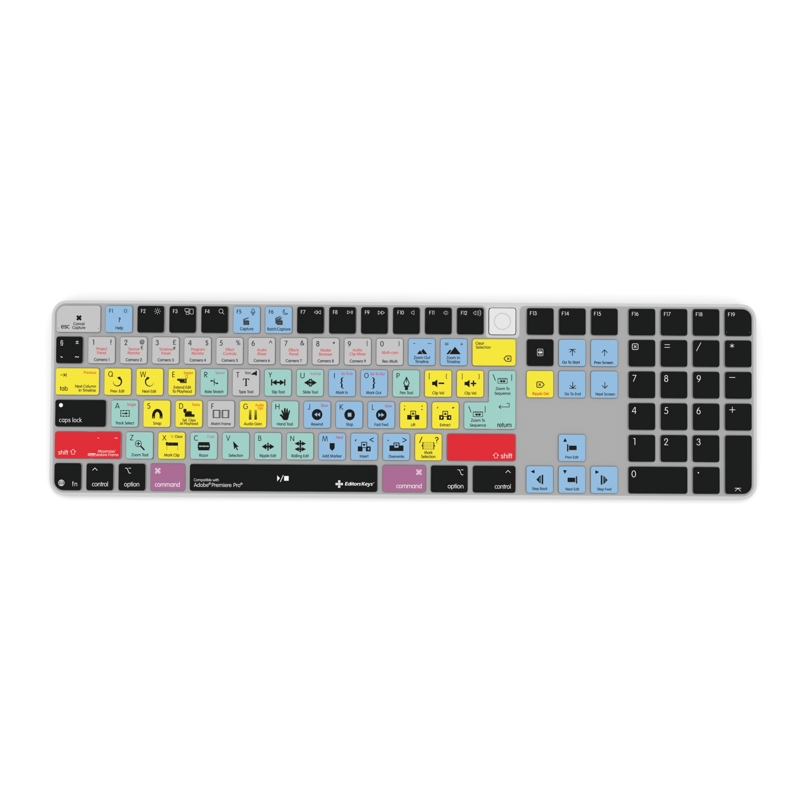 Adobe Premiere Keyboard Covers for MacBook and iMac - Editors Keys