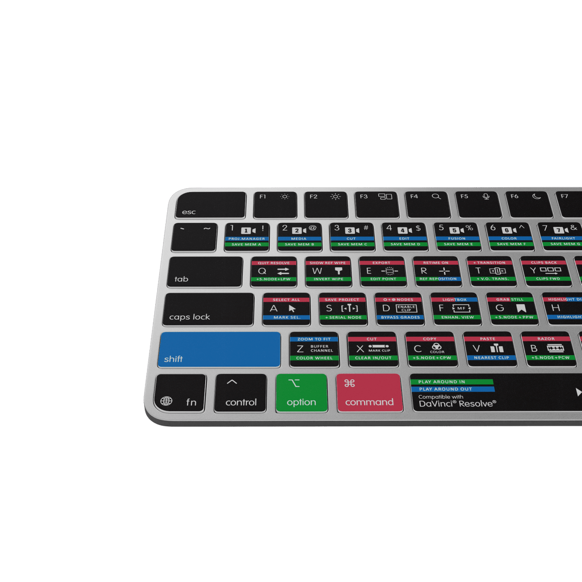 DaVinci Resolve Keyboard – Apple Magic Keyboard with Touch ID & Numeric Keypad - Editors Keys