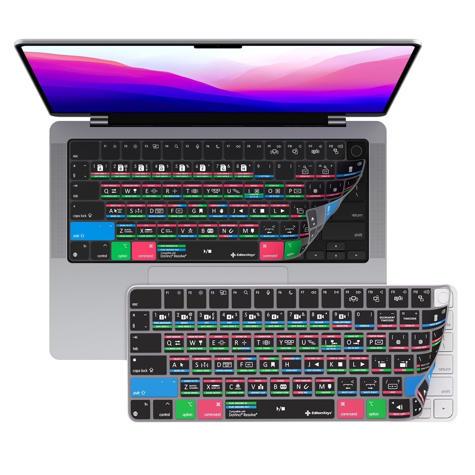 DaVinci Resolve Keyboard Covers for MacBook and iMac - Editors Keys