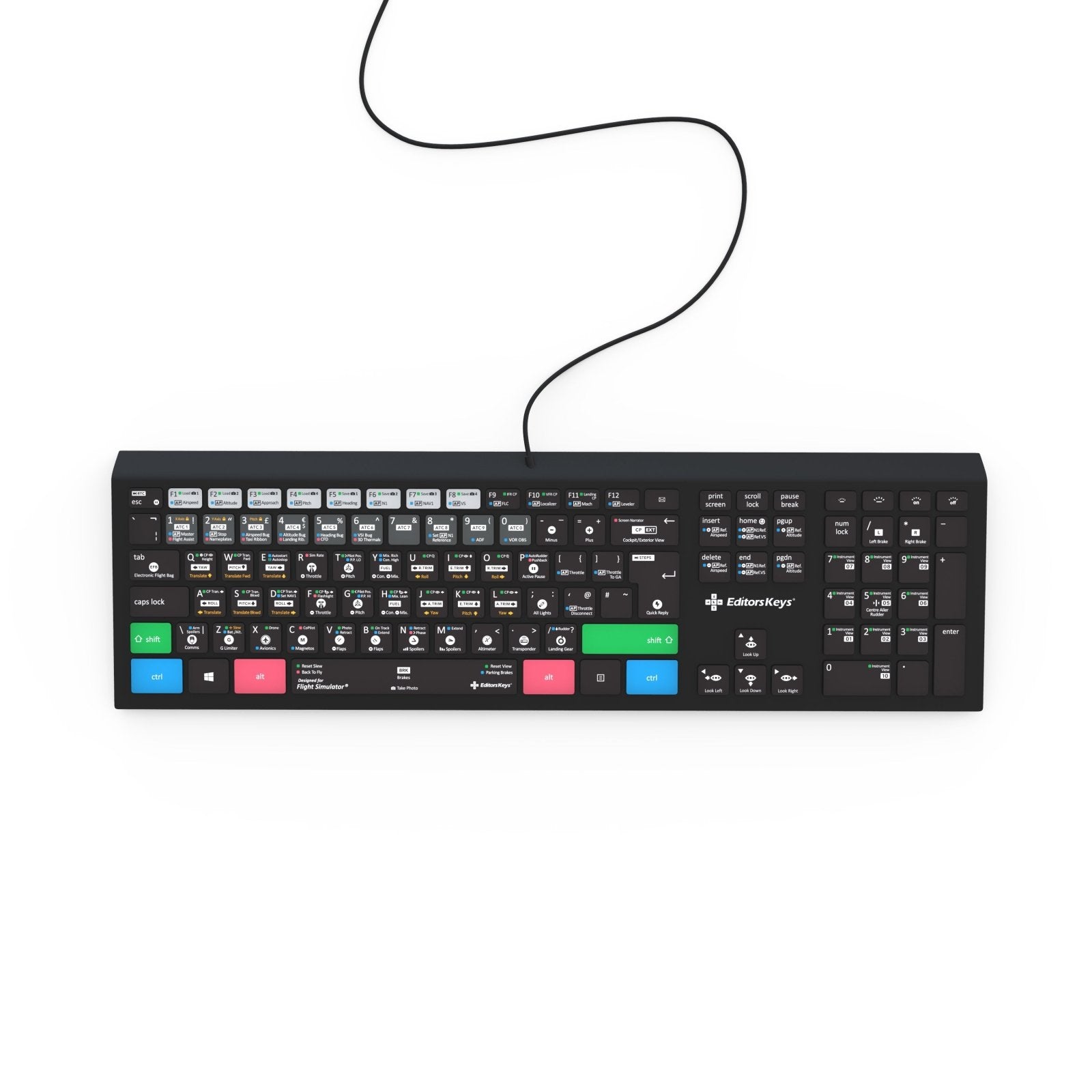 Flight Simulator Keyboard Backlit PC and Xbox - Editors Keys