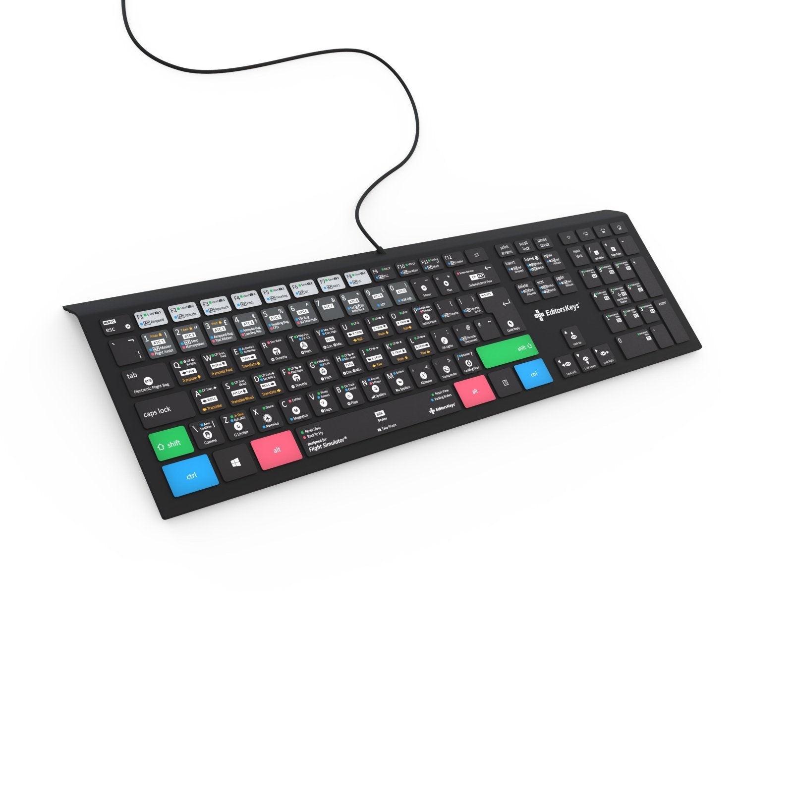 Flight Simulator Keyboard Backlit PC and Xbox - Editors Keys