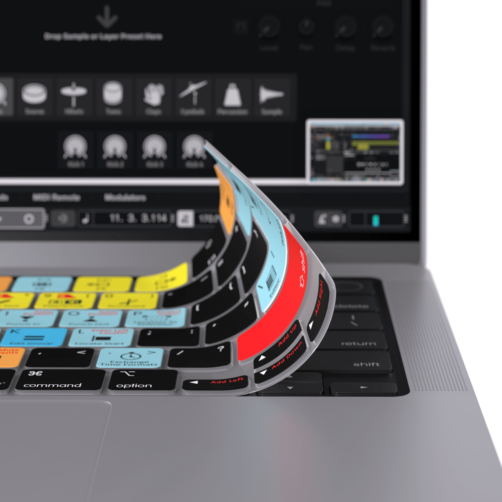 Keyboard Cover designed for Steinberg’s Cubase | for MacBook and iMac - Editors Keys