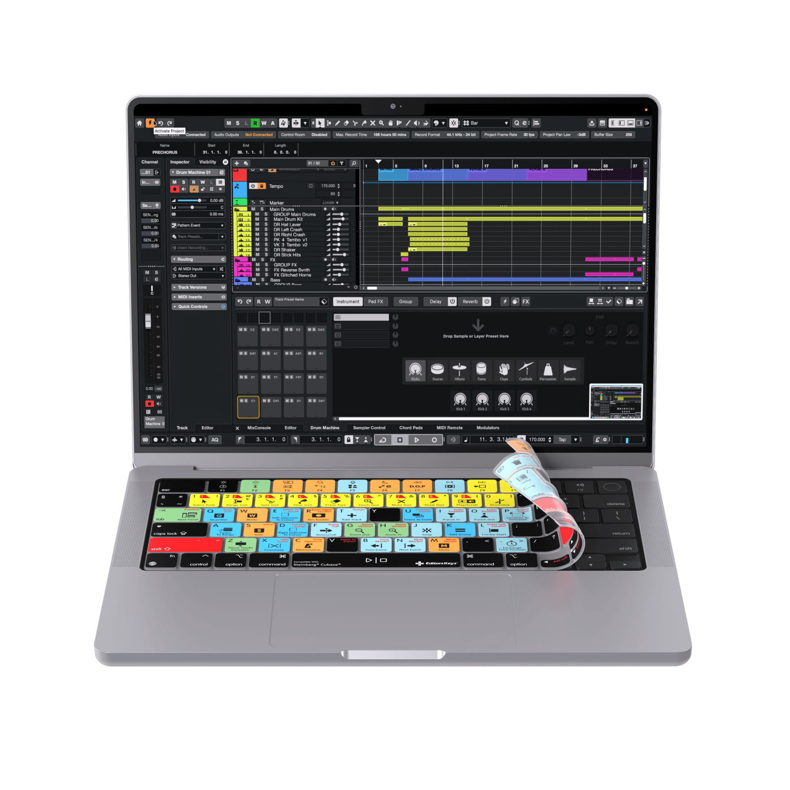 Keyboard Cover designed for Steinberg’s Cubase | for MacBook and iMac - Editors Keys