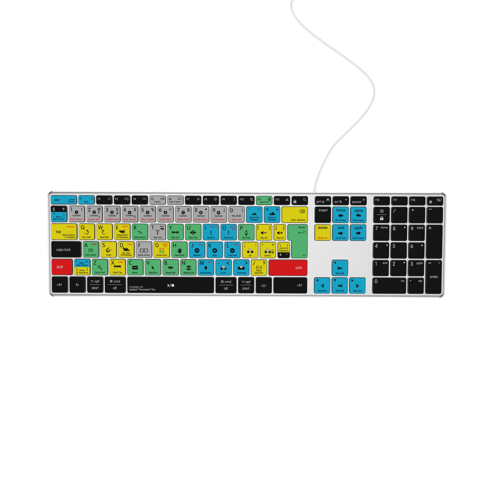 NEW Adobe Premiere Keyboard | Backlit | Wired & Wireless | Mac & PC - Editors Keys