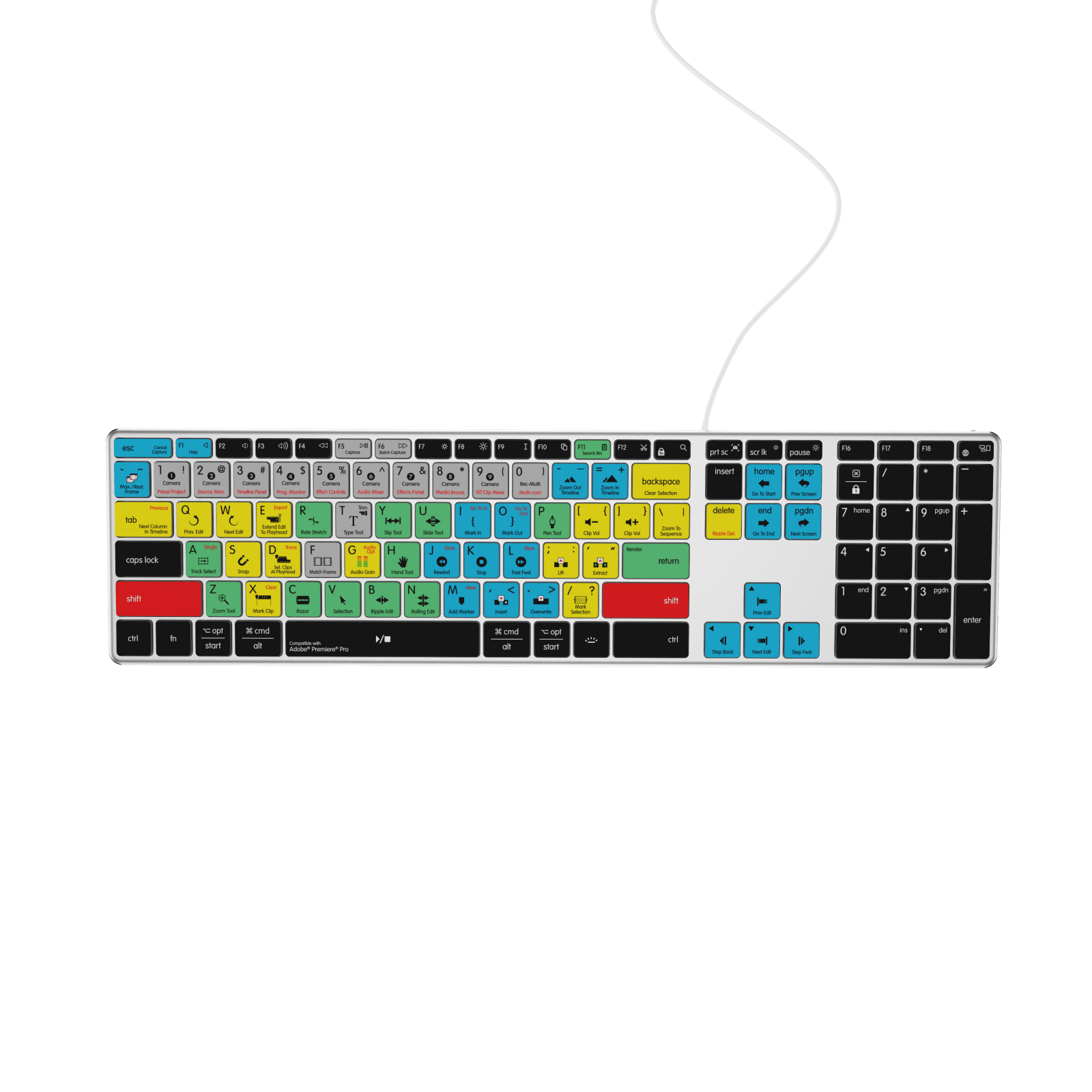 NEW Adobe Premiere Keyboard | Backlit | Wired & Wireless | Mac & PC - Editors Keys