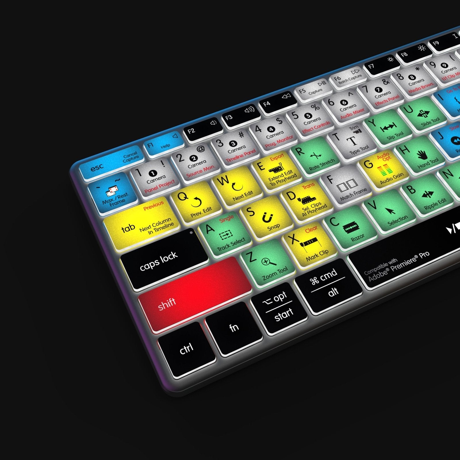 NEW Adobe Premiere Keyboard | Backlit & Wireless | Mac and PC - Editors Keys