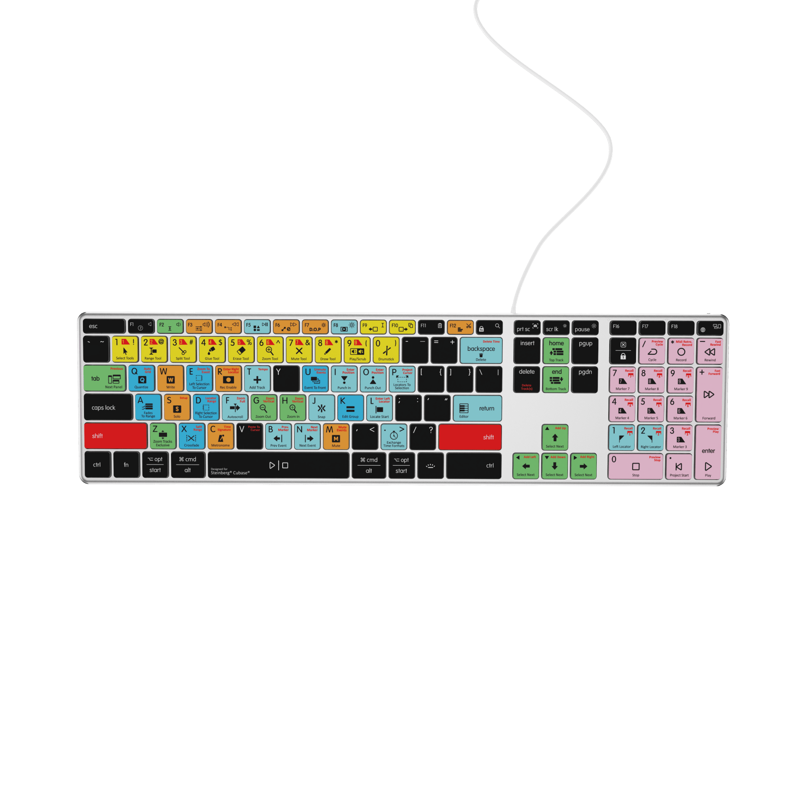 NEW Cubase Compatible Keyboard | Backlit | Wired & Wireless | Mac & PC - Editors Keys