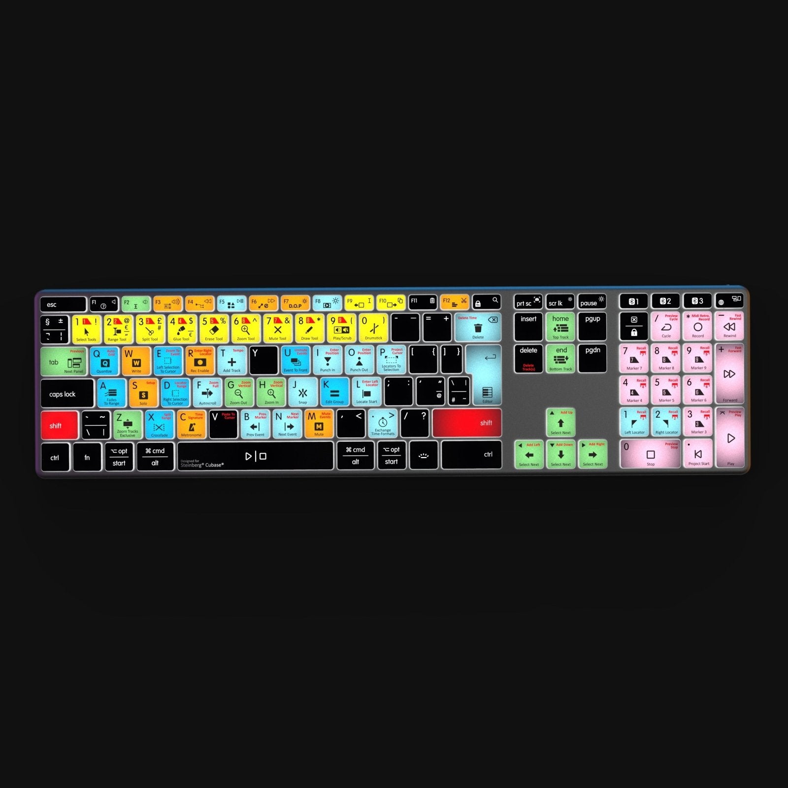 NEW Cubase Compatible Keyboard | Backlit & Wireless | Mac & PC - Editors Keys