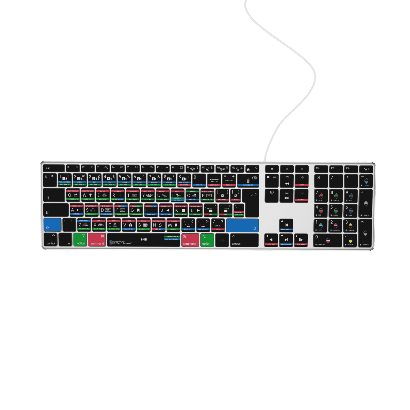 NEW DaVinci Resolve Keyboard | Backlit | Wired & Wireless | Mac & PC - Editors Keys