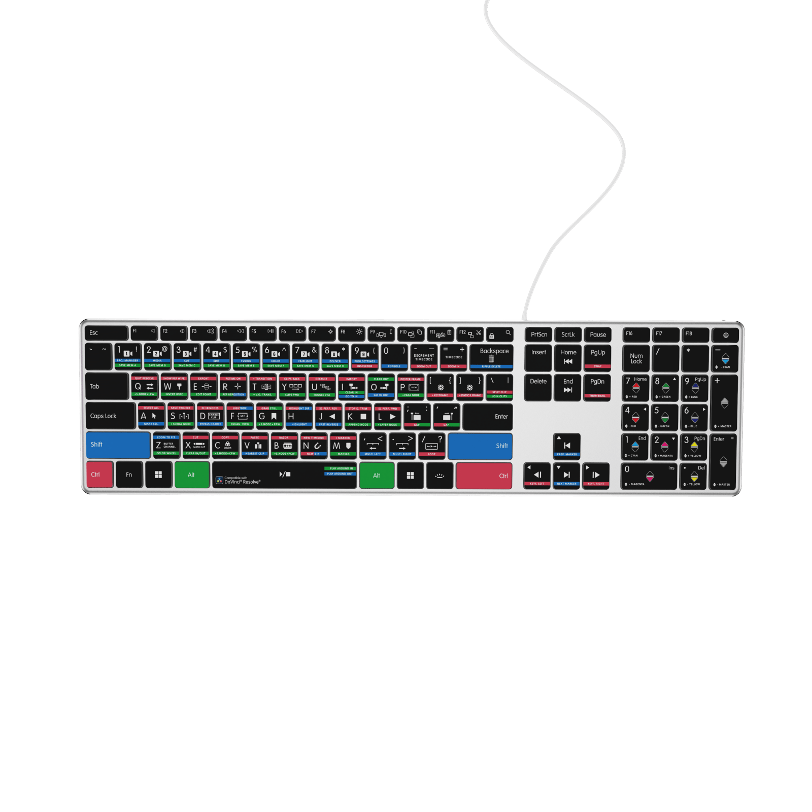 NEW DaVinci Resolve Keyboard | Backlit | Wired & Wireless | Mac & PC - Editors Keys