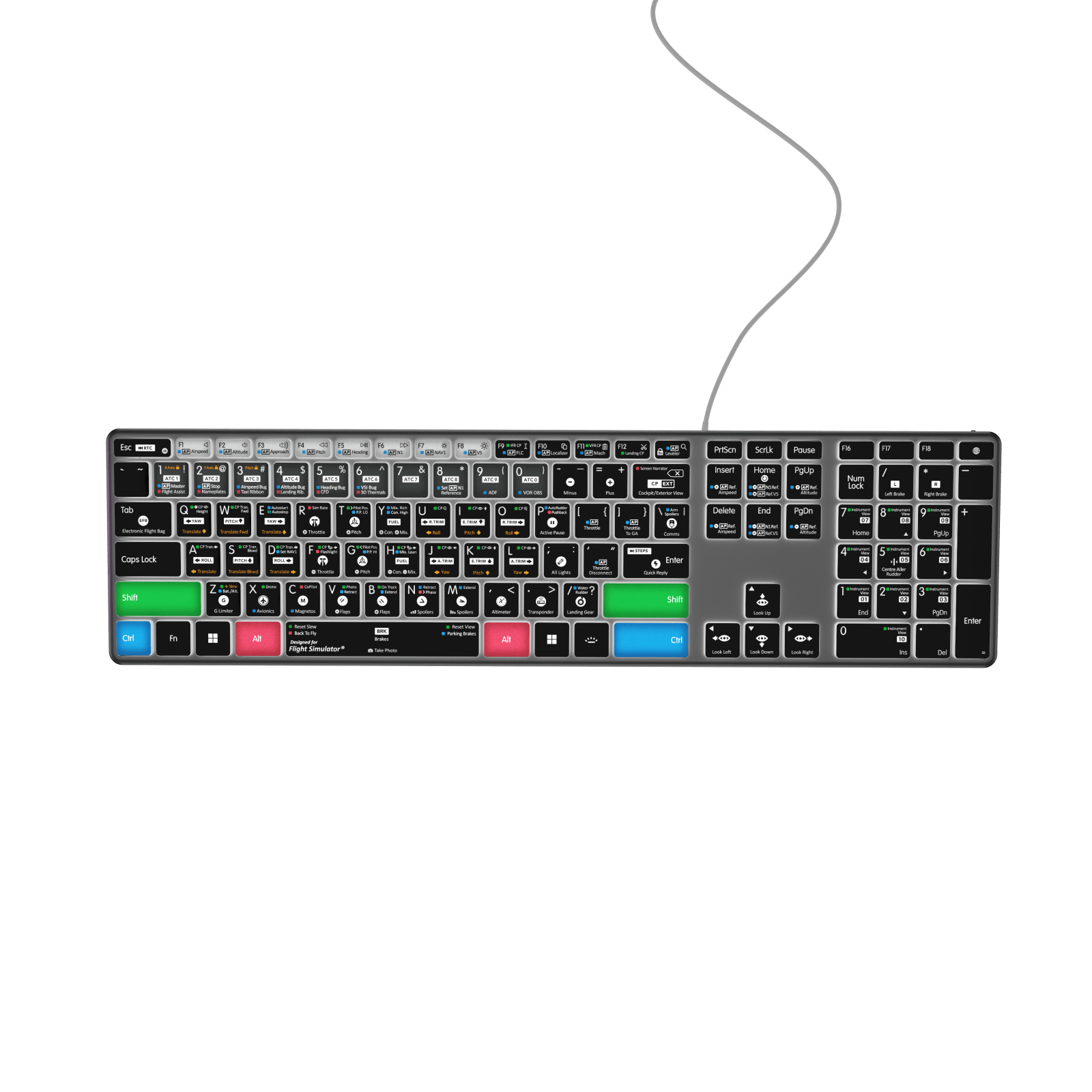 NEW Flight Simulator Keyboard | AB10 Core | Backlit | Wired | PC & Xbox - Editors Keys