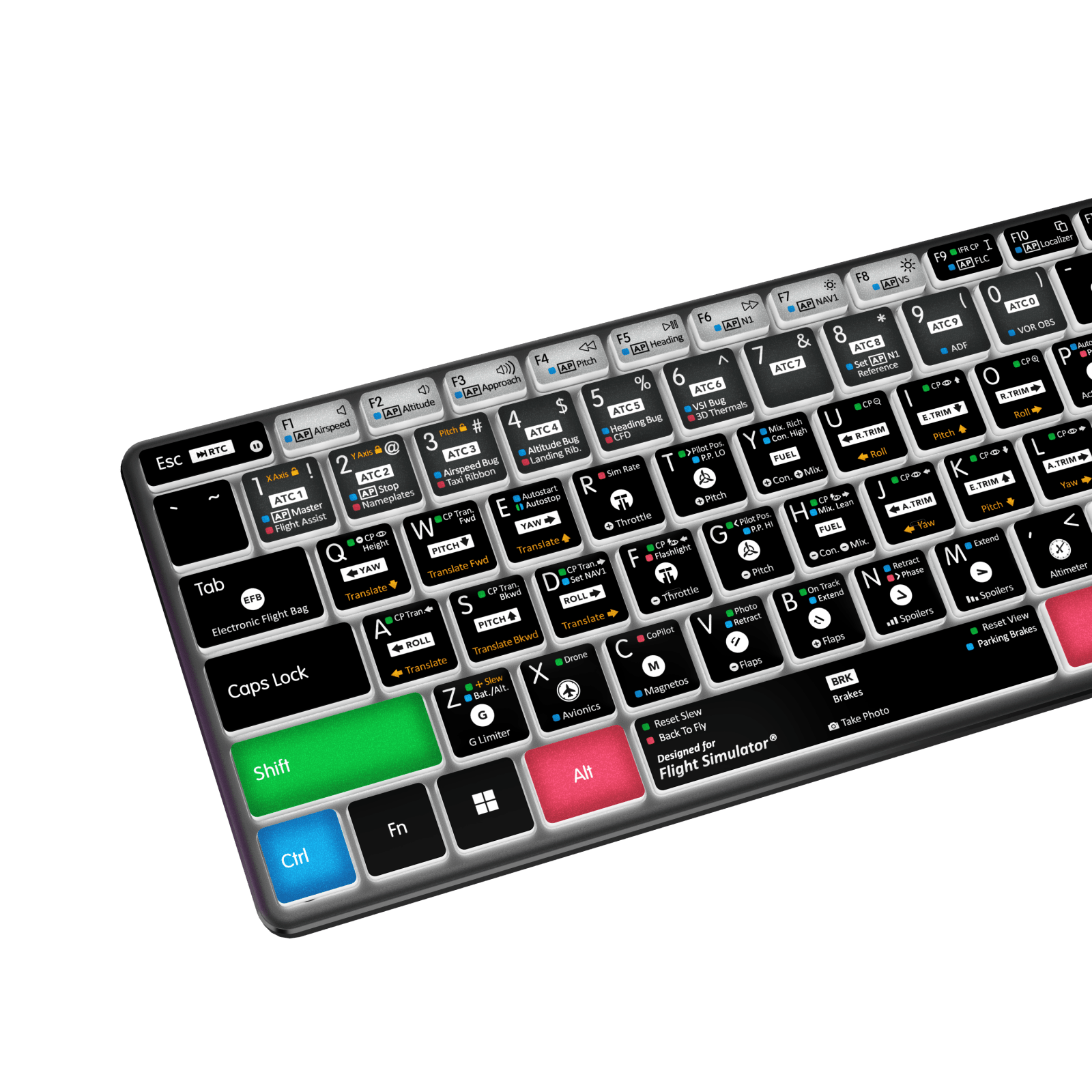 NEW Flight Simulator Keyboard | AB10 Core | Backlit | Wired | PC & Xbox - Editors Keys