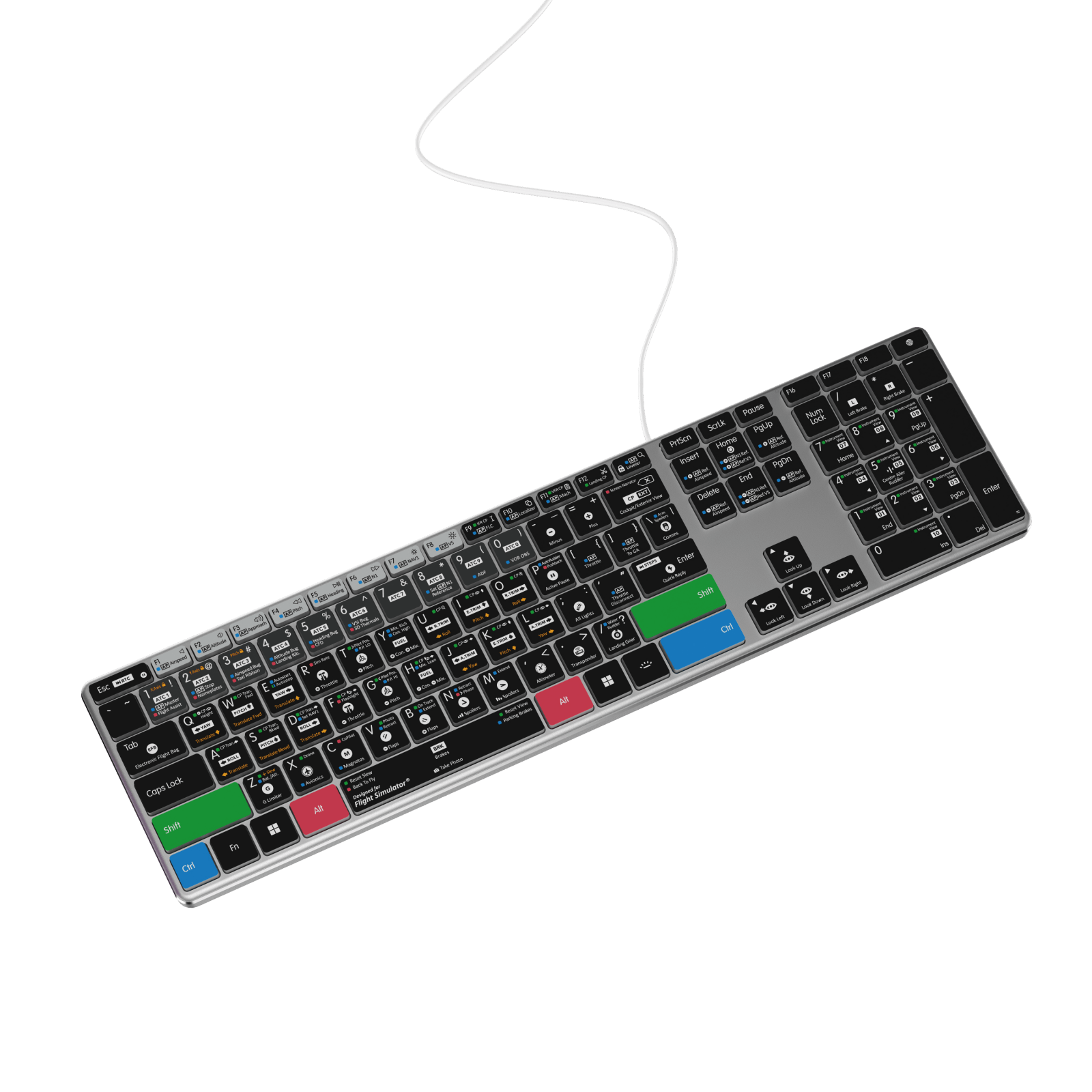 NEW Flight Simulator Keyboard | AB10 Core | Backlit | Wired | PC & Xbox - Editors Keys