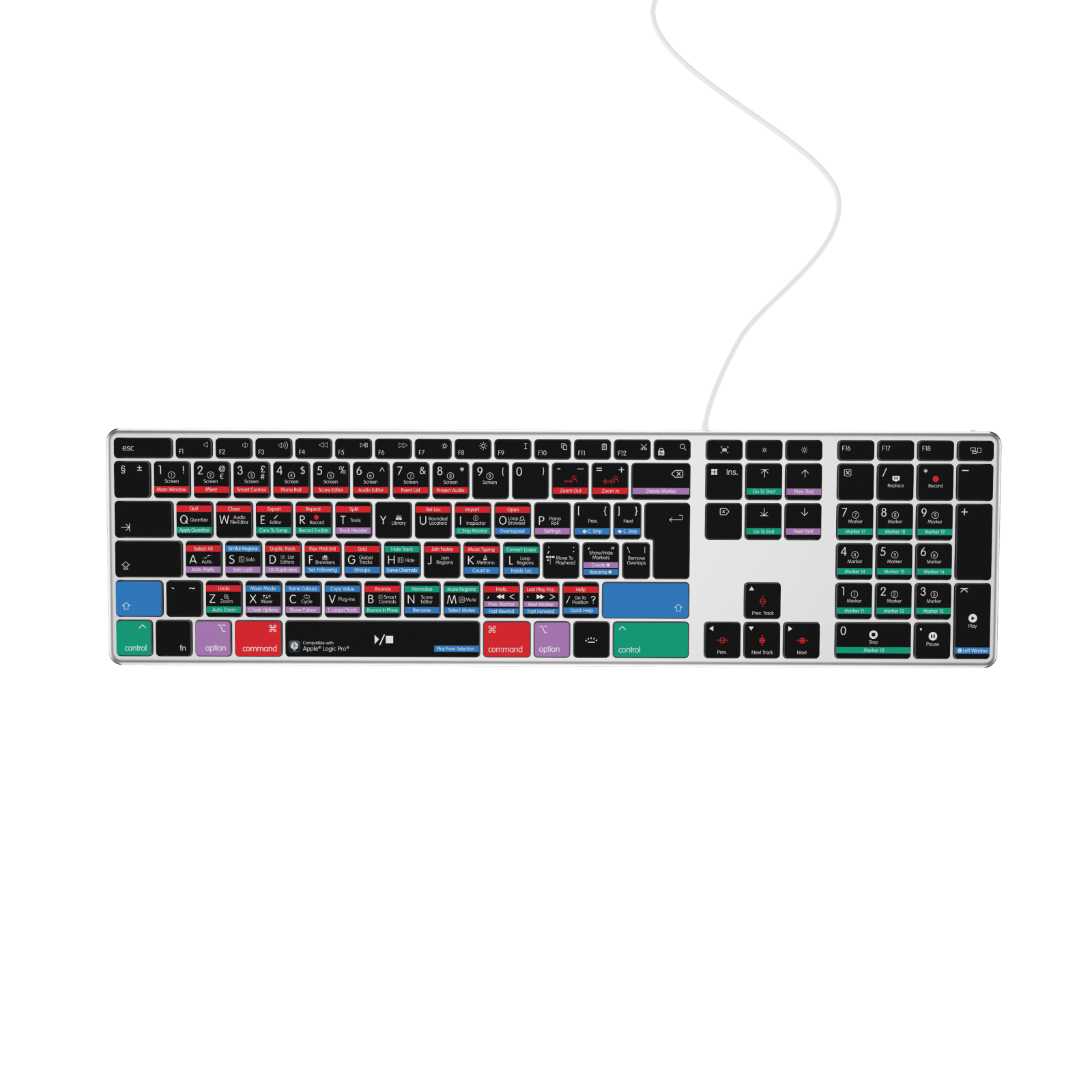 NEW Logic Pro Keyboard | Backlit | Wired & Wireless | Mac - Editors Keys