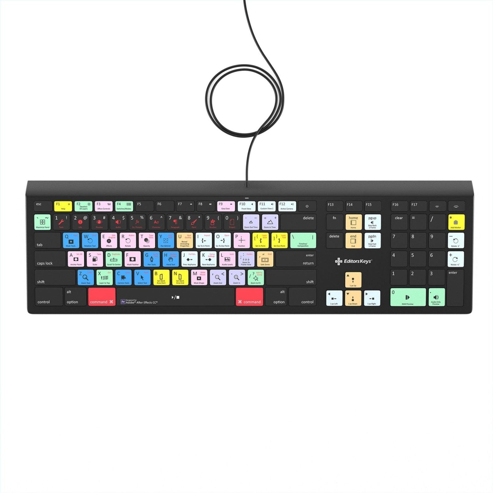 Adobe After Effects Keyboard - Backlit - For Mac or PC - Editors Keys