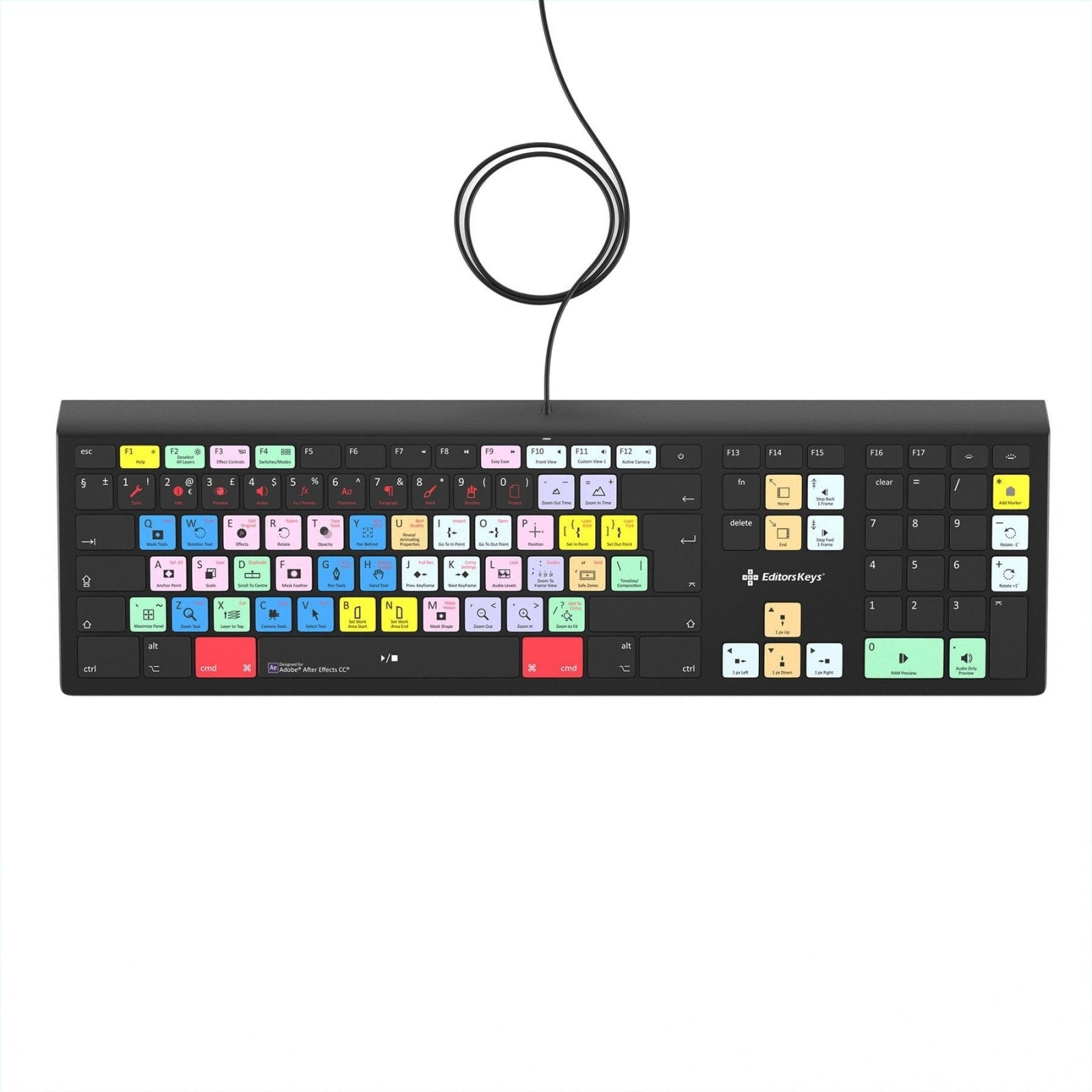 Adobe After Effects Keyboard - Backlit - For Mac or PC - Editors Keys