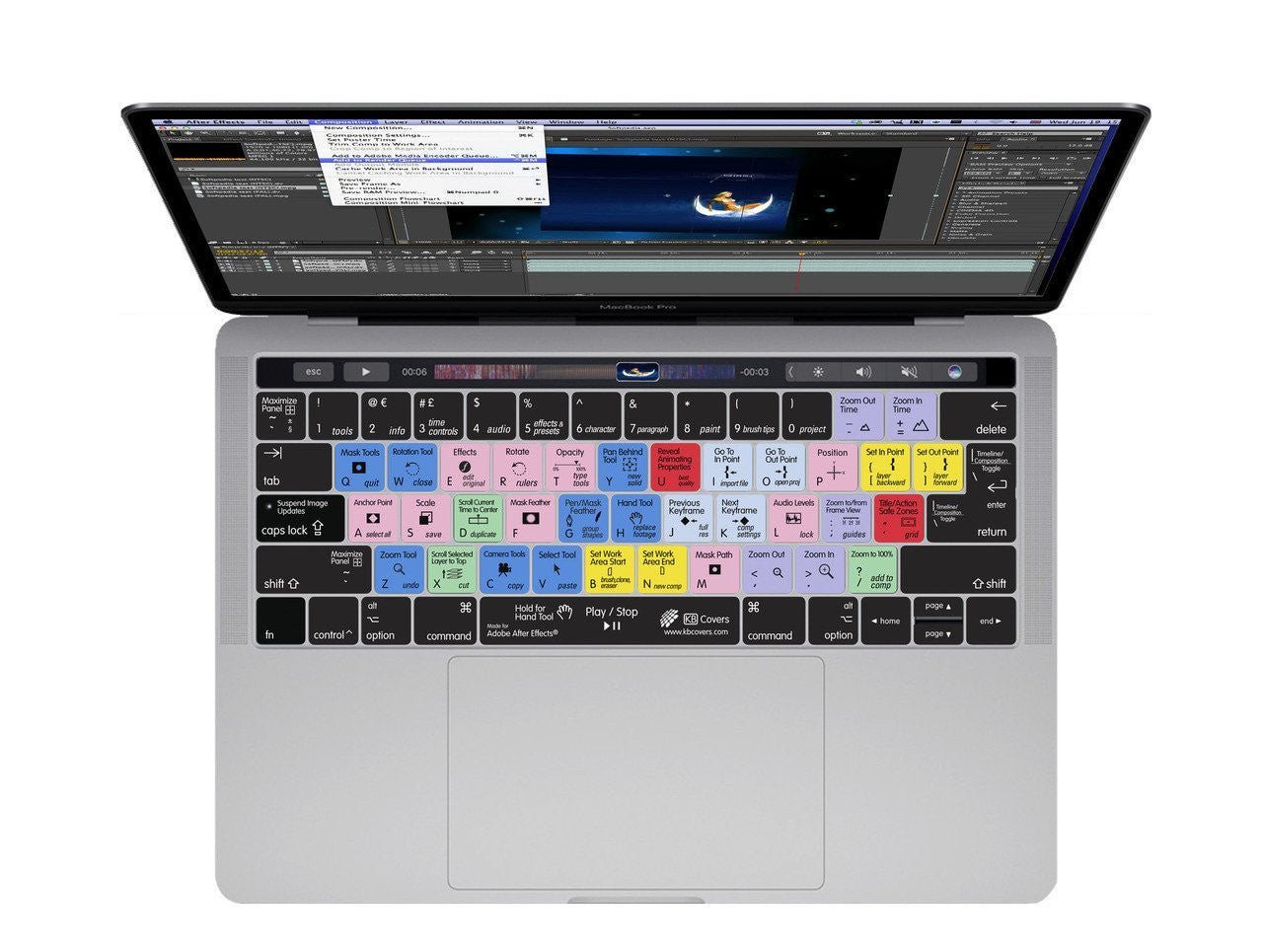 Adobe After Effects Keyboard Covers for MacBook and iMac - Editors Keys