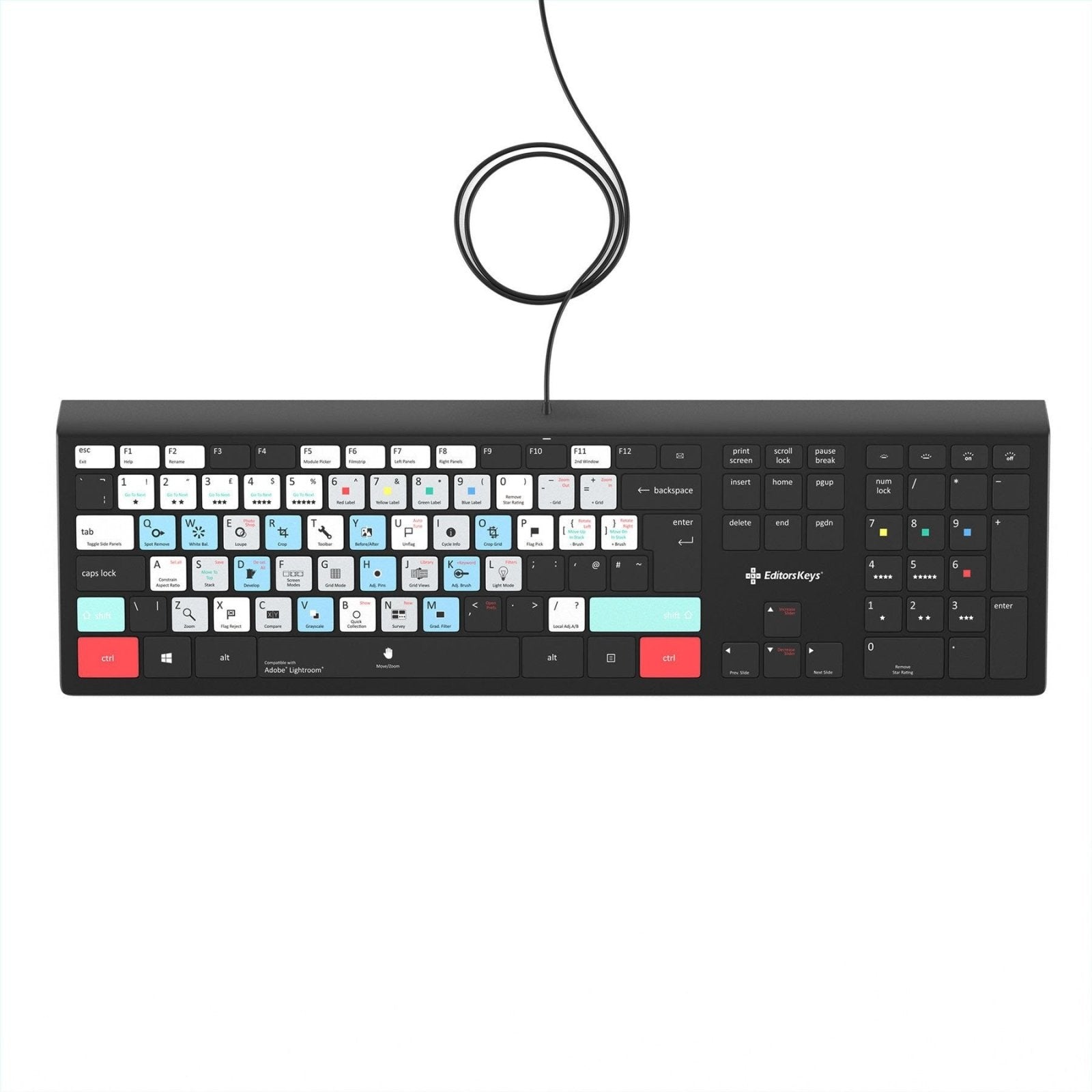 Adobe Illustrator Keyboard - Backlit Mac or PC - Editors Keys