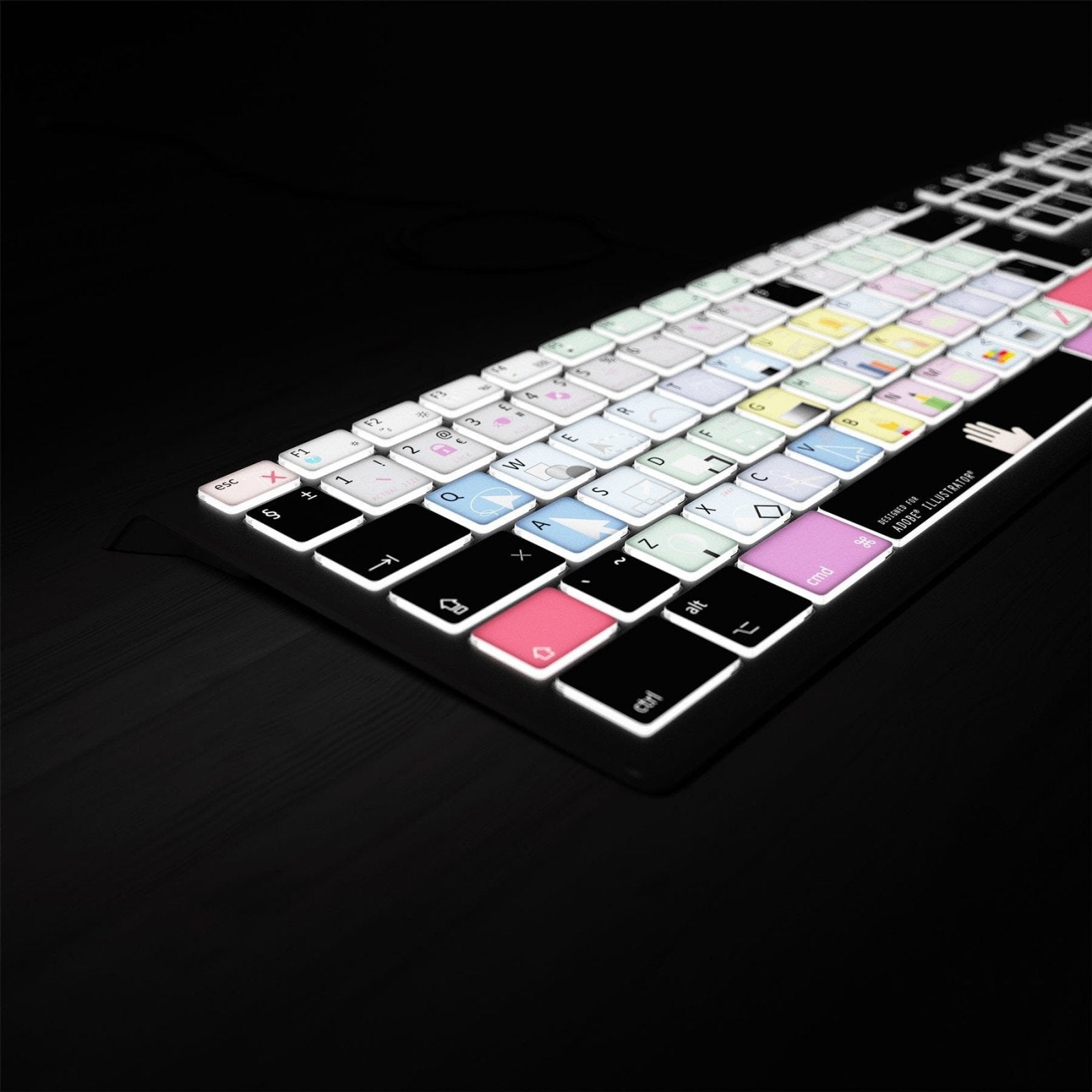 Adobe Illustrator Keyboard - Backlit Mac or PC - Editors Keys