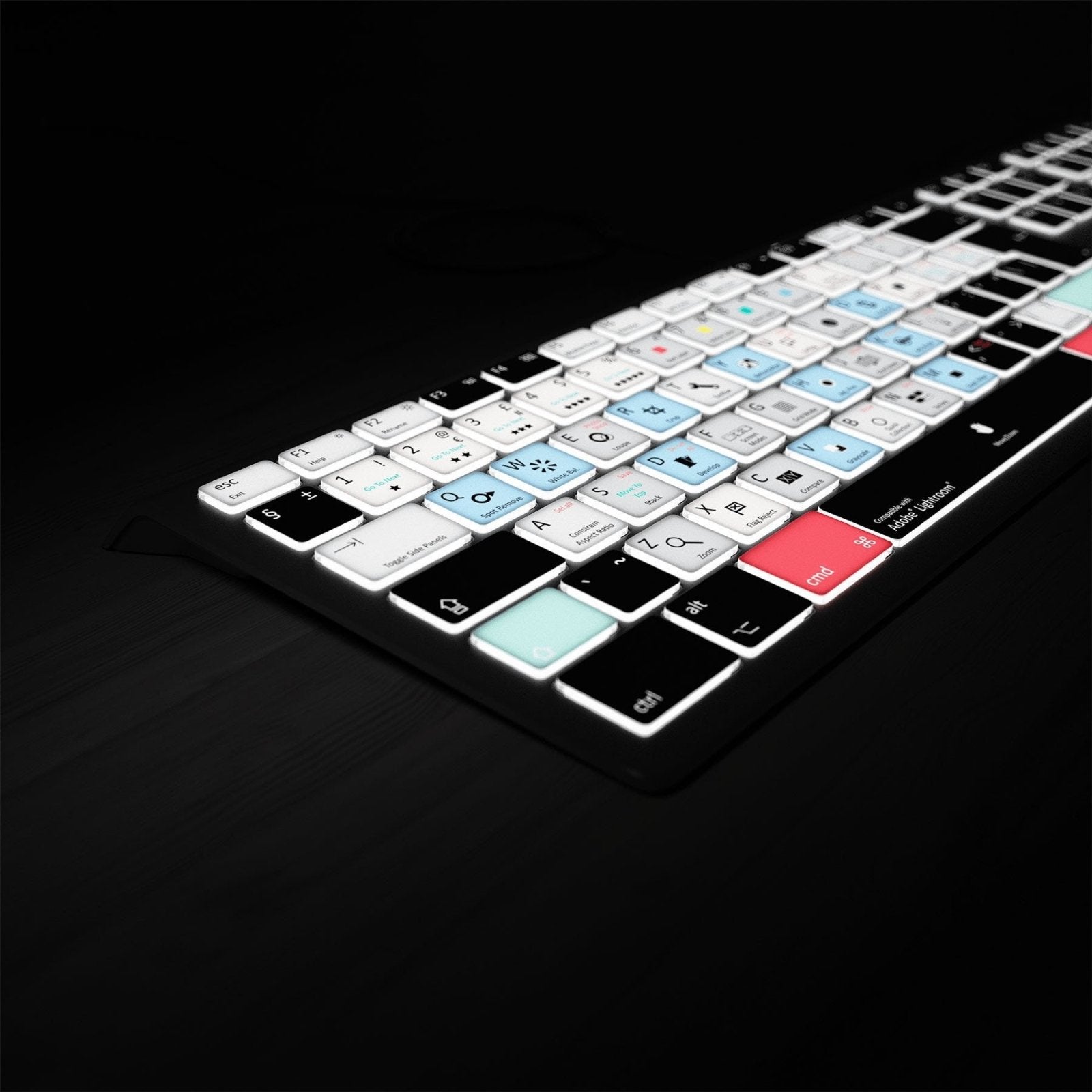 Adobe Lightroom Keyboard - Backlit Mac or PC - Editors Keys