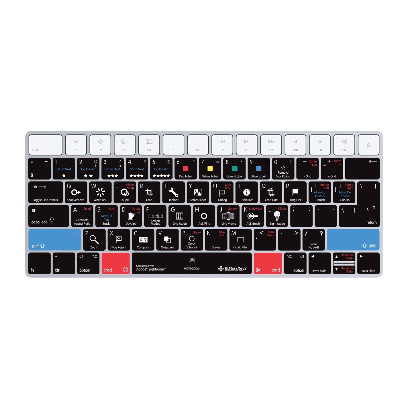 Adobe Lightroom Keyboard Covers for MacBook and iMac - Editors Keys