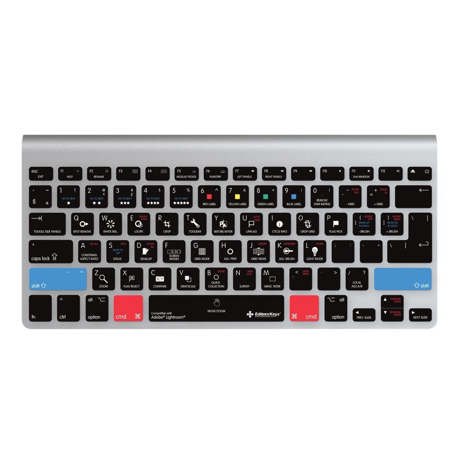 Adobe Lightroom Keyboard Covers for MacBook and iMac - Editors Keys