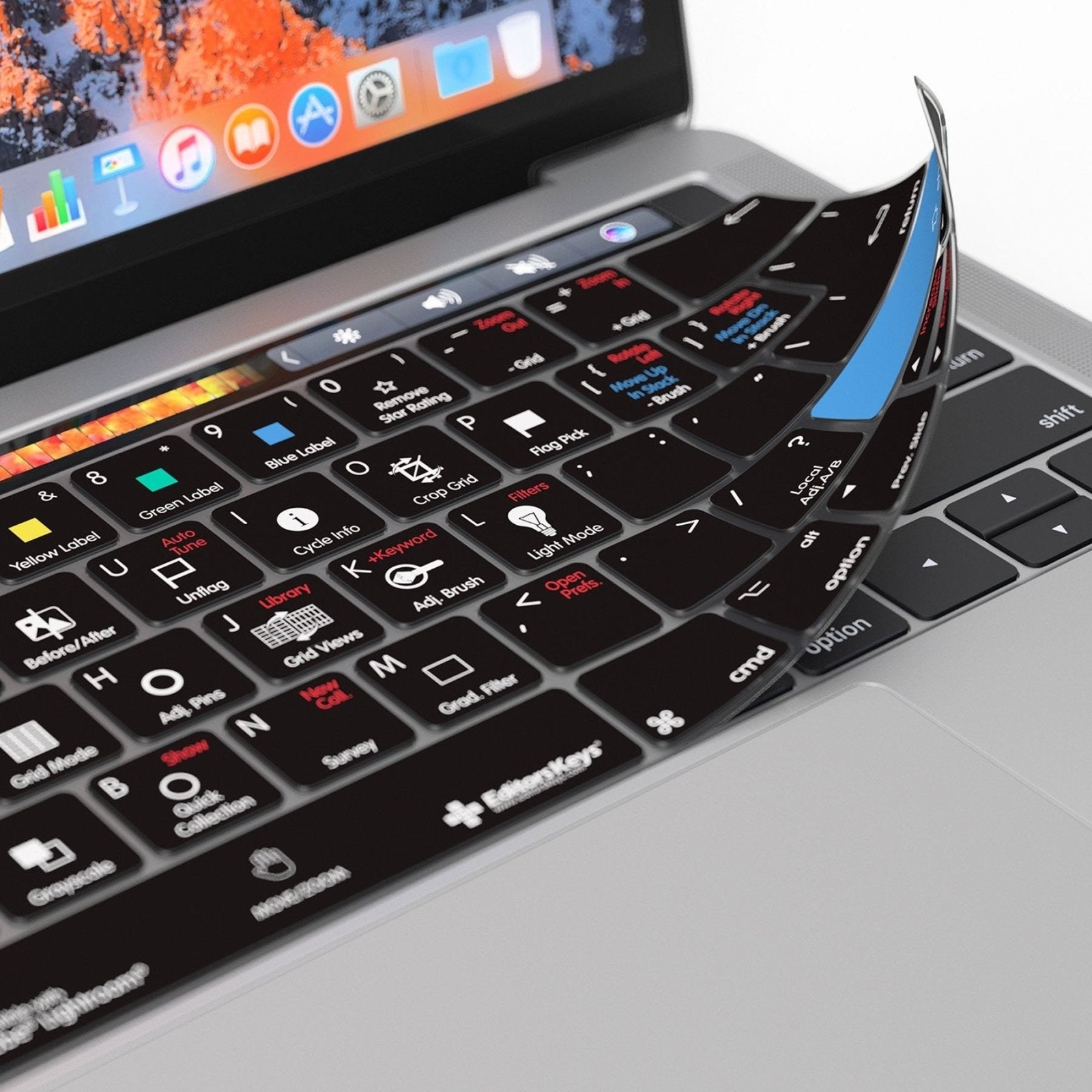 Adobe Lightroom Keyboard Covers for MacBook and iMac - Editors Keys