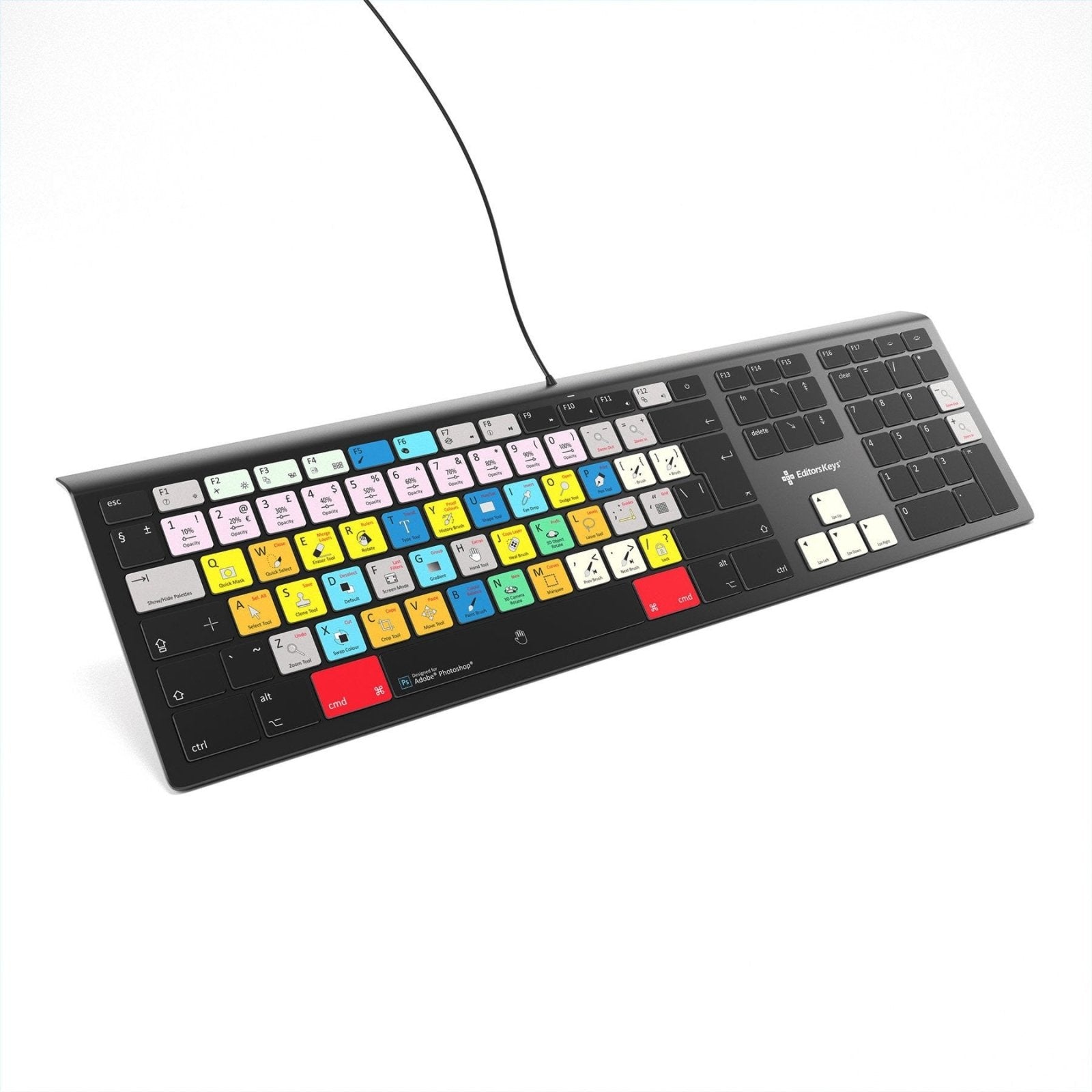 Adobe Photoshop Keyboard - Backlit - For Mac or PC - Editors Keys