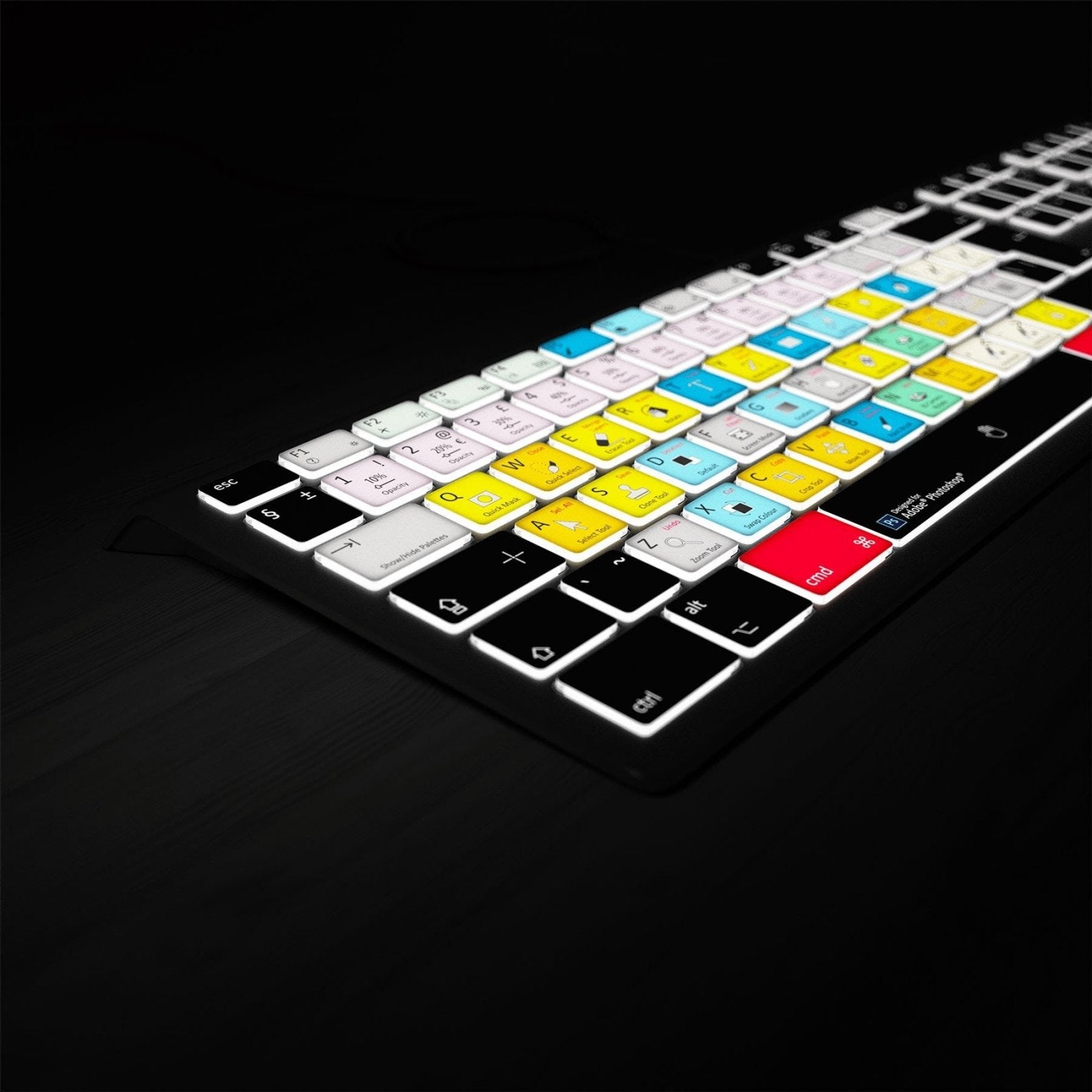 Adobe Photoshop Keyboard - Backlit - For Mac or PC - Editors Keys