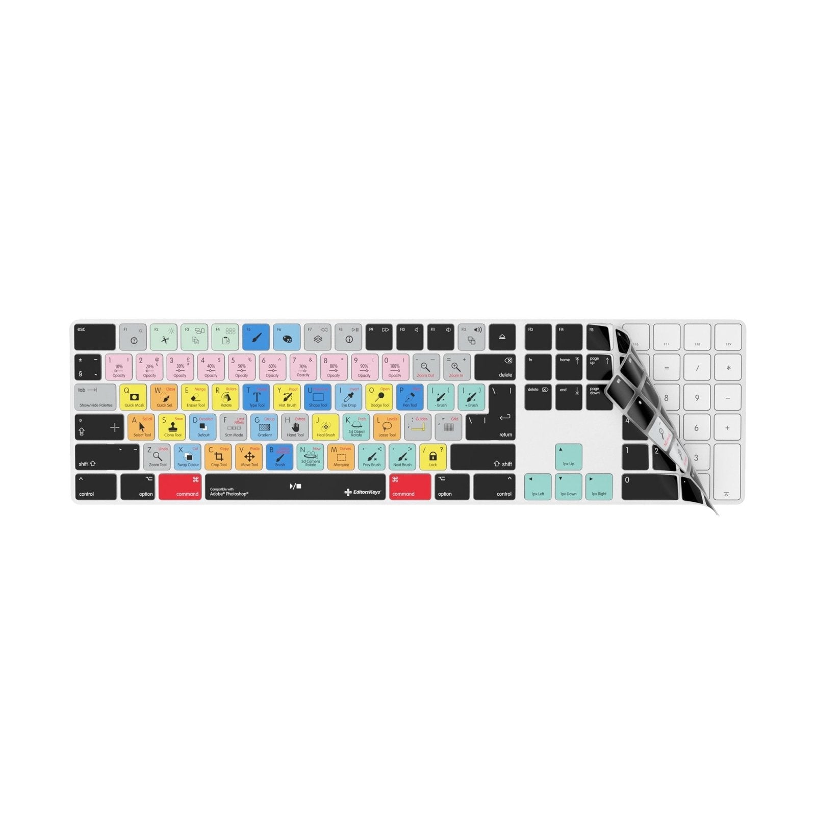 Adobe Photoshop Keyboard Covers for MacBook and iMac - Editors Keys