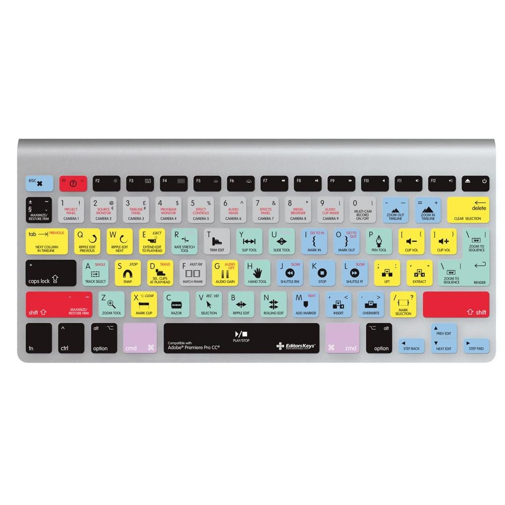 Adobe Premiere Keyboard Covers for MacBook and iMac - Editors Keys