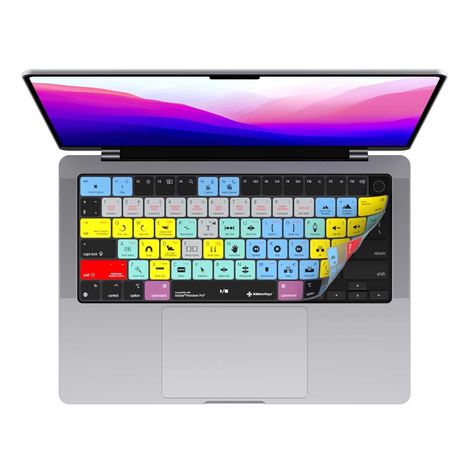 Adobe Premiere Keyboard Covers for MacBook and iMac - Editors Keys