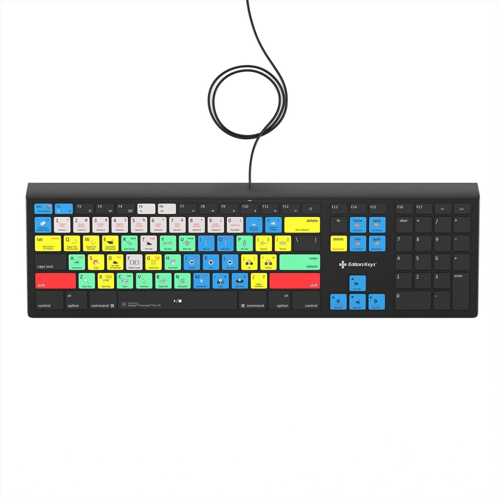 Adobe Premiere Pro CC Keyboard - Backlit - For Mac or PC - Editors Keys