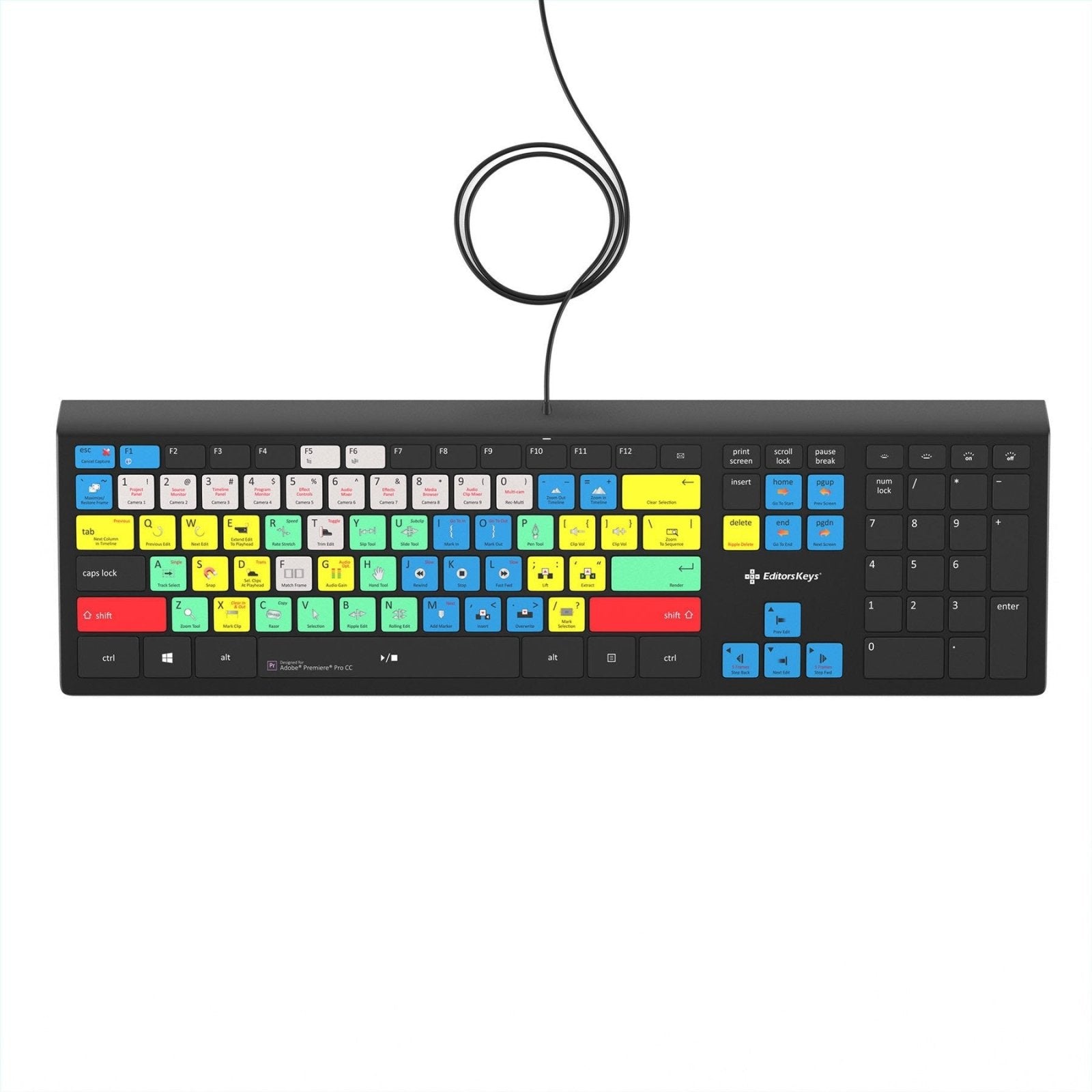 Adobe Premiere Pro CC Keyboard - Backlit - For Mac or PC - Editors Keys