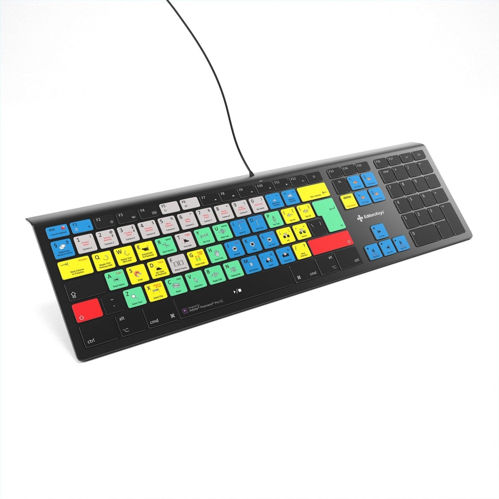 Adobe Premiere Pro CC Keyboard - Backlit - For Mac or PC - Editors Keys