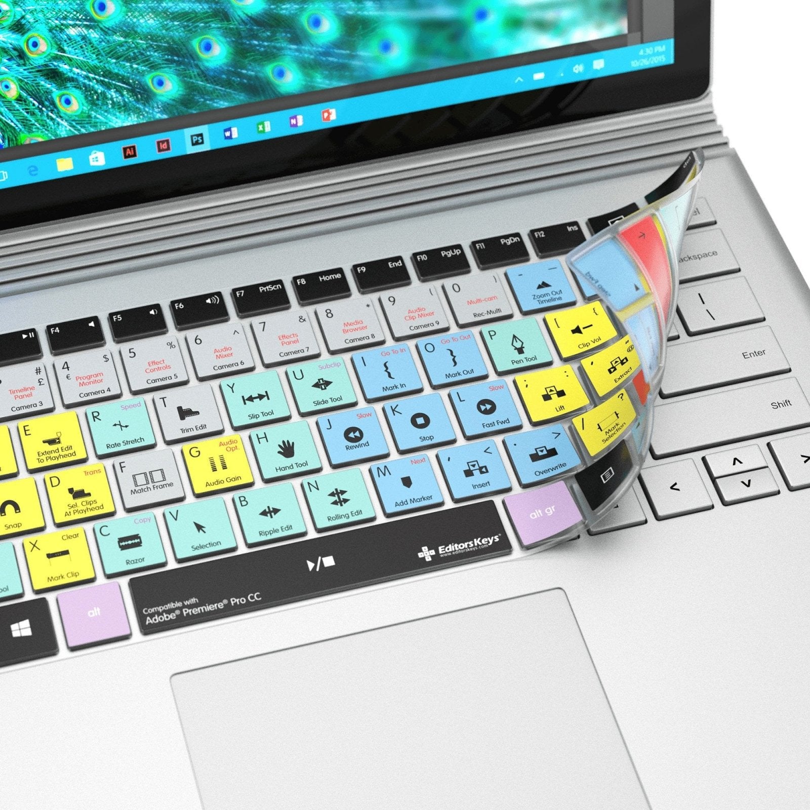 Adobe Premiere Pro Keyboard Covers for Microsoft Surface Line - Editors Keys