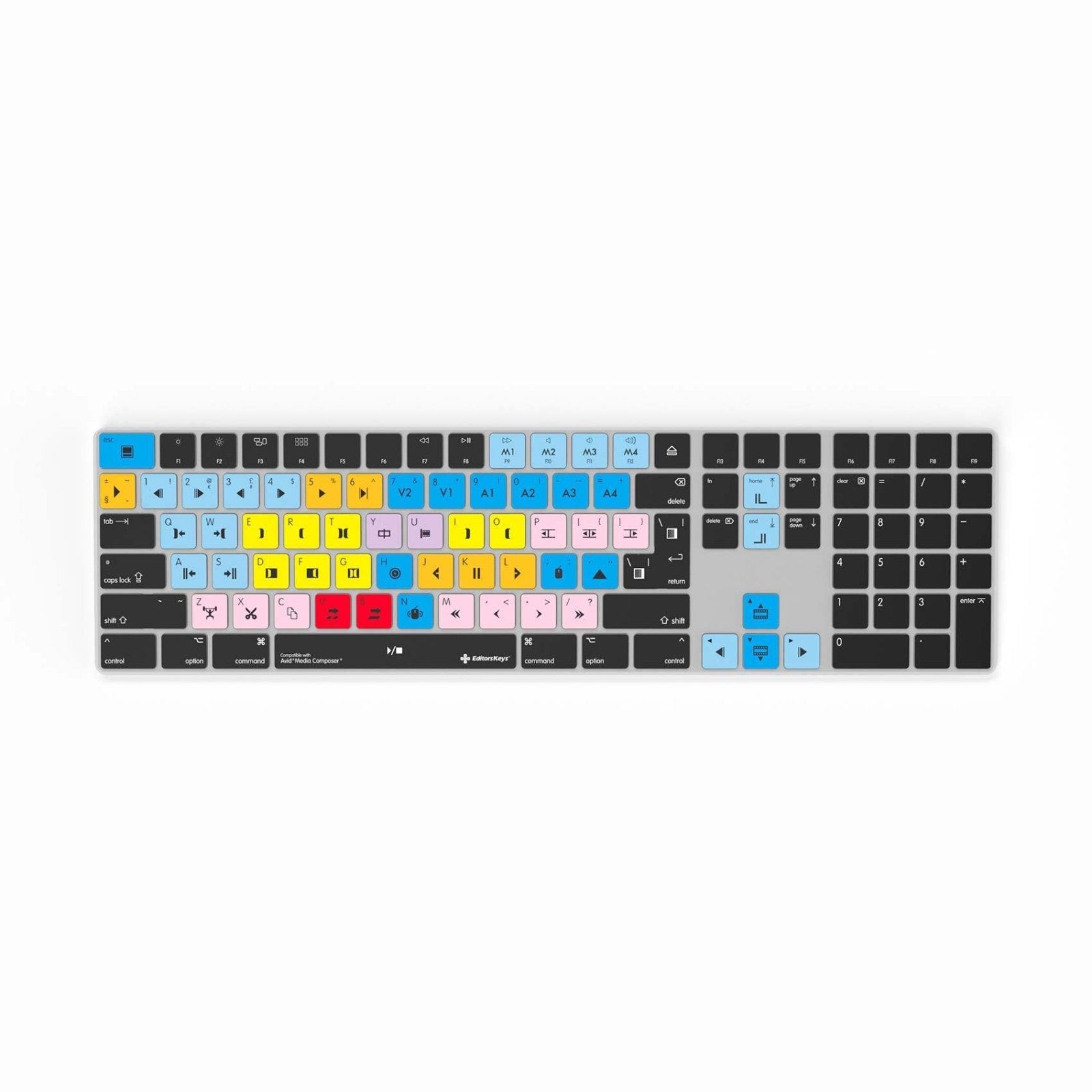 Avid Media Composer Keyboard Covers for MacBook and iMac - Editors Keys