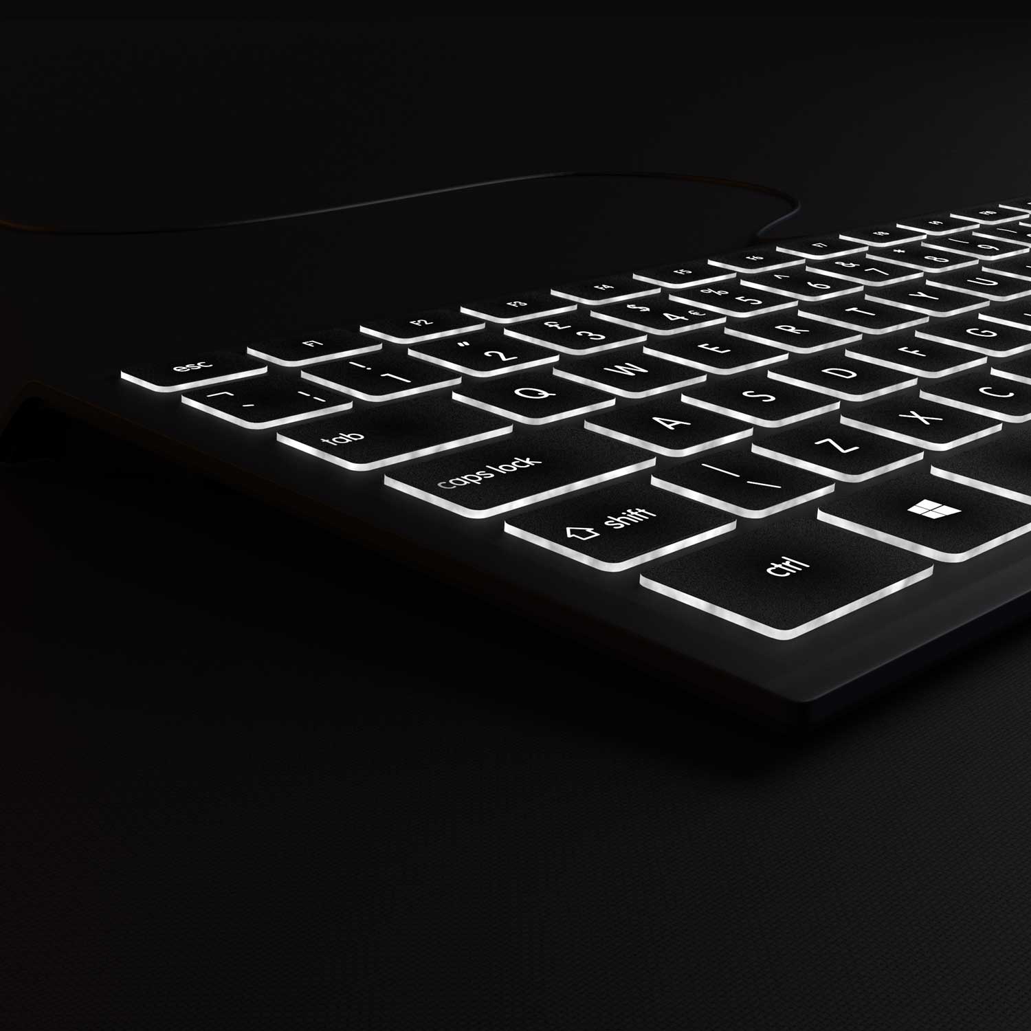Backlit PC Keyboard - Standard Keyboard - Editors Keys