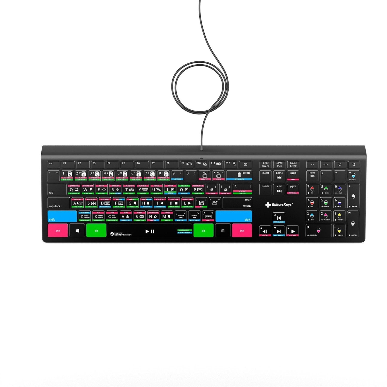 DaVinci Resolve 18 Keyboard - Backlit Mac or PC - Editors Keys