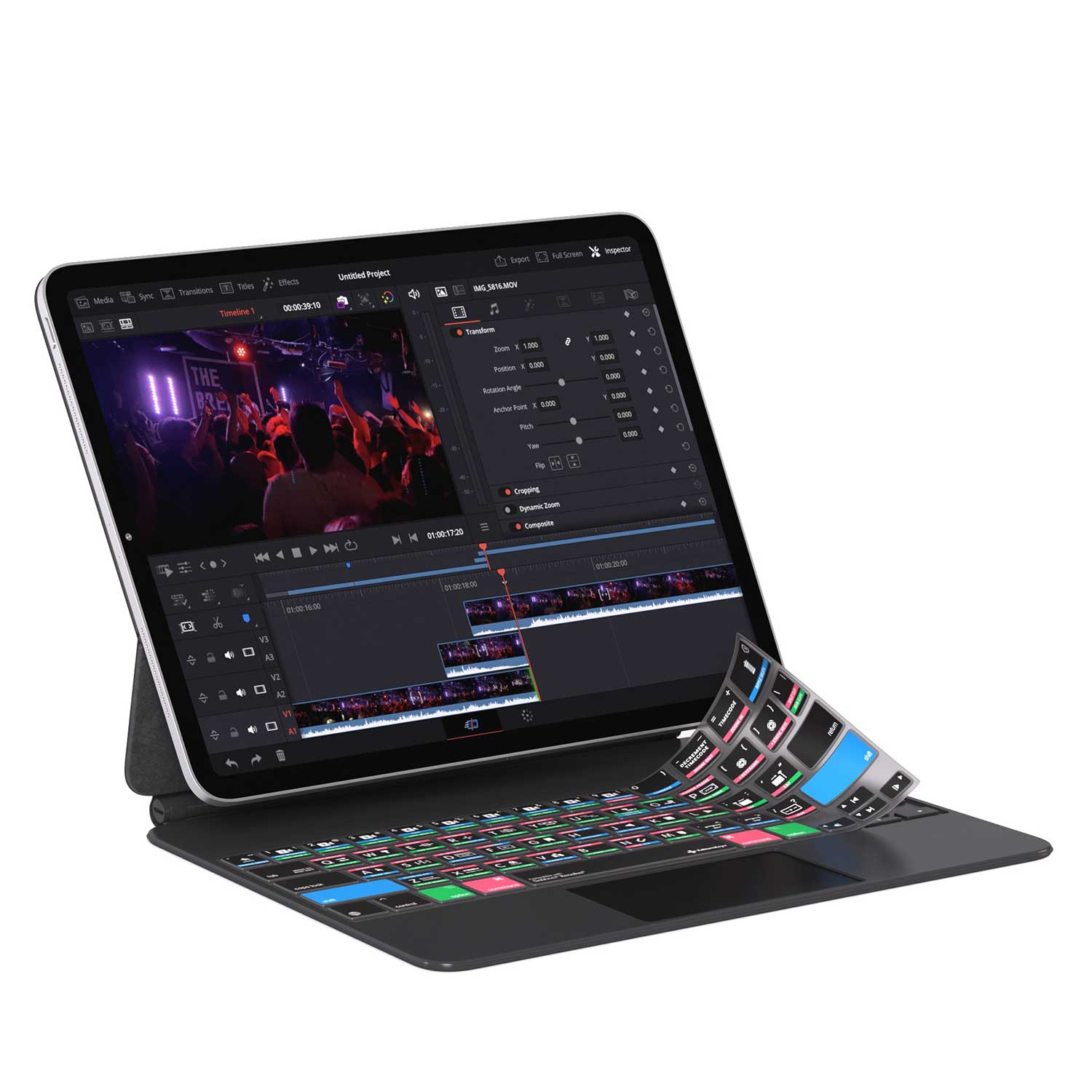 Davinci Resolve Keyboard Cover for iPad Magic Case - Editors Keys