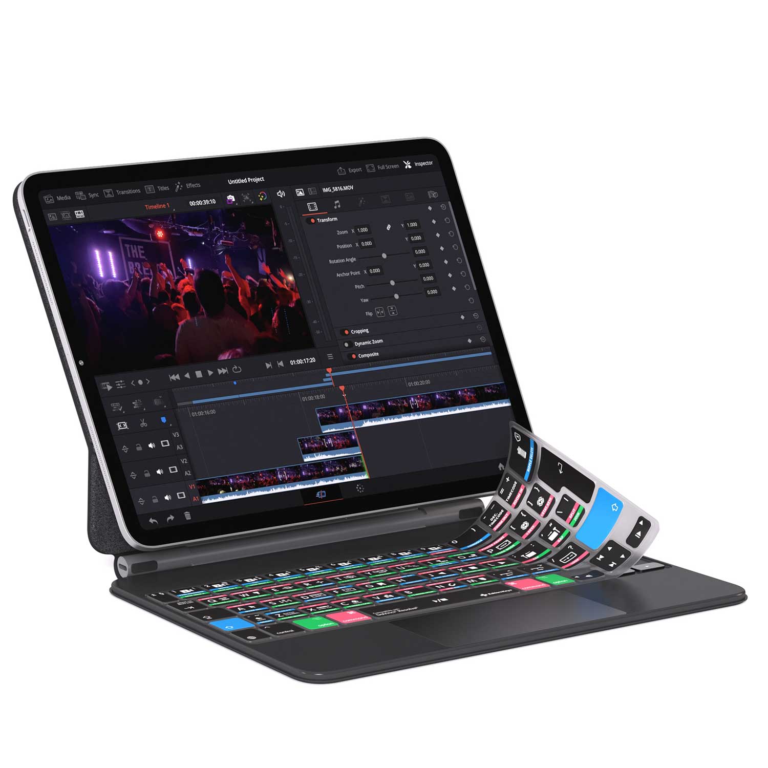 Davinci Resolve Keyboard Cover for iPad Magic Case - Editors Keys