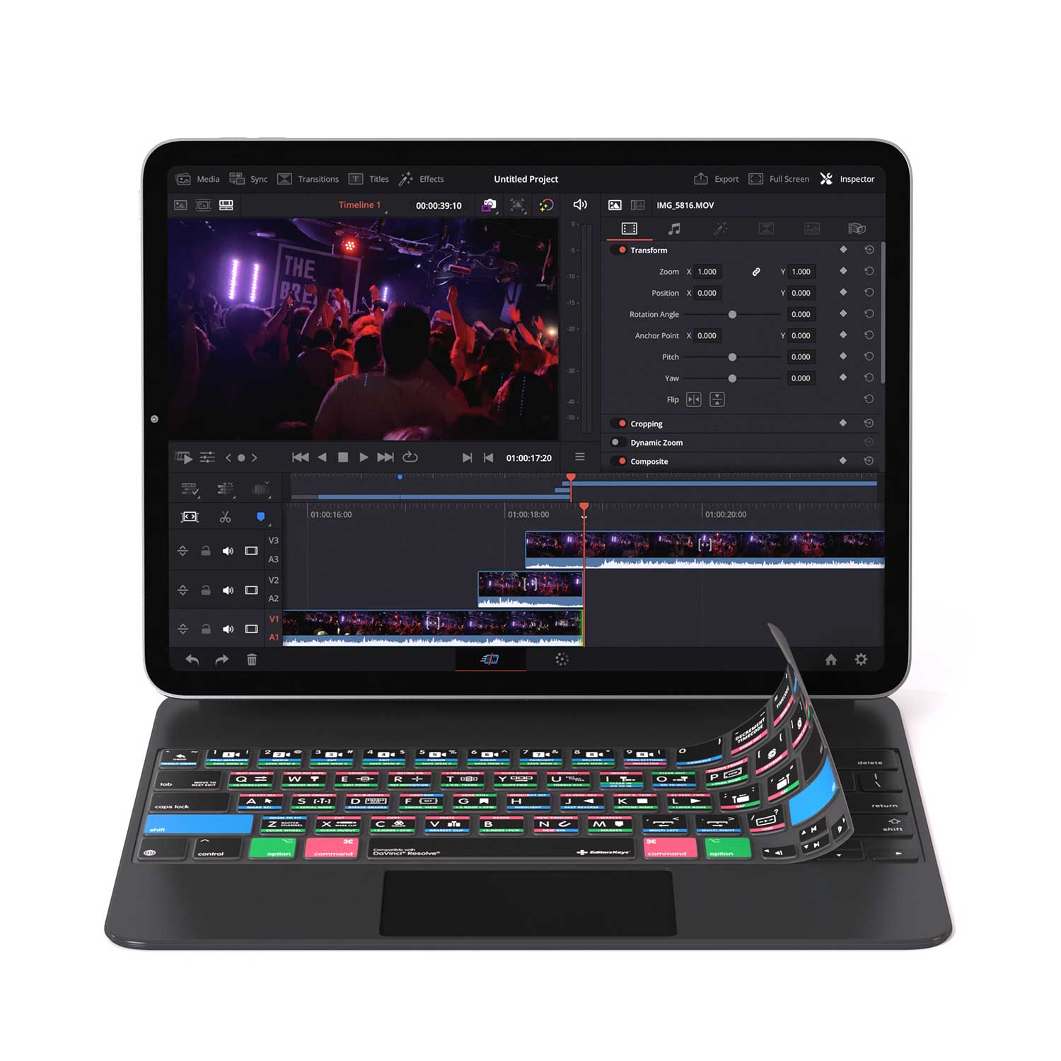 Davinci Resolve Keyboard Cover for iPad Magic Case - Editors Keys