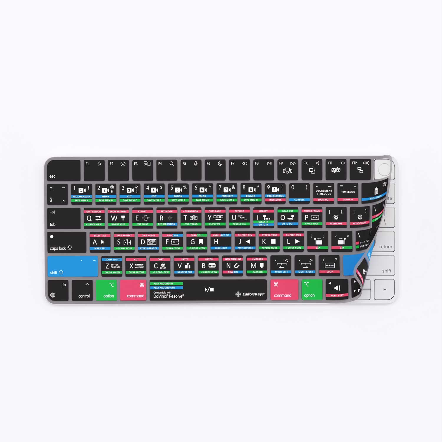 DaVinci Resolve Keyboard Covers for MacBook and iMac - Editors Keys
