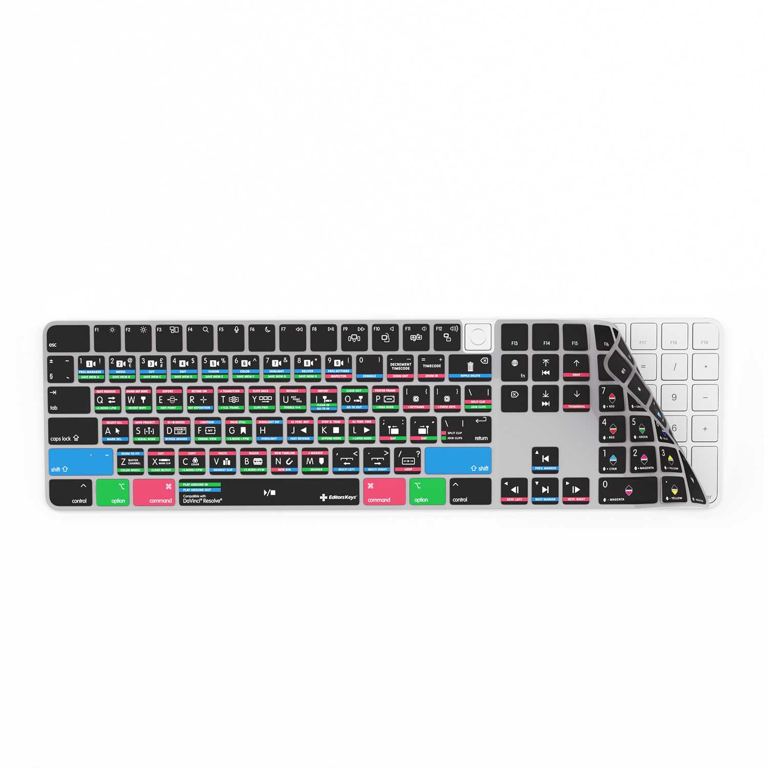 DaVinci Resolve Keyboard Covers for MacBook and iMac - Editors Keys