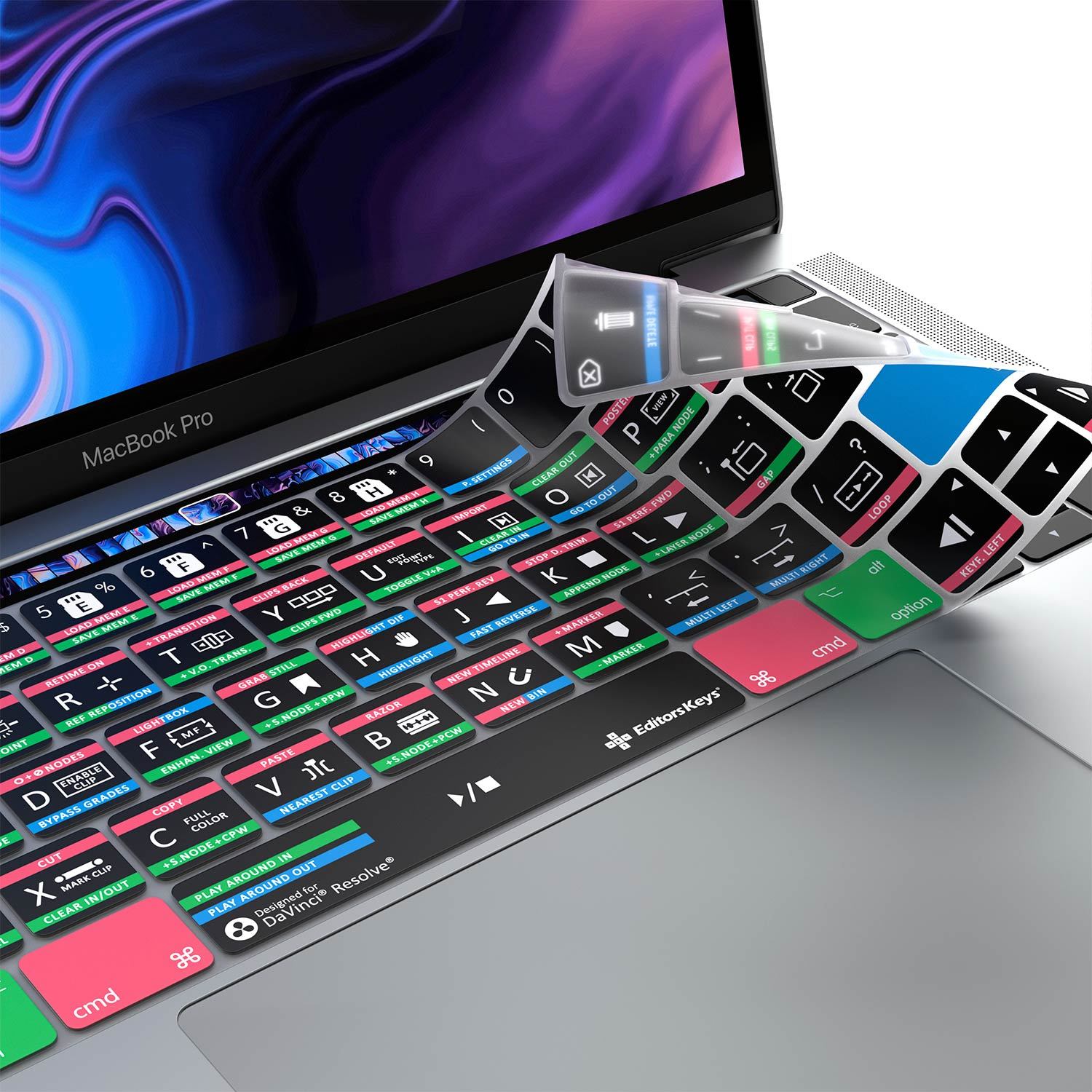 DaVinci Resolve Keyboard Covers for MacBook and iMac - Editors Keys