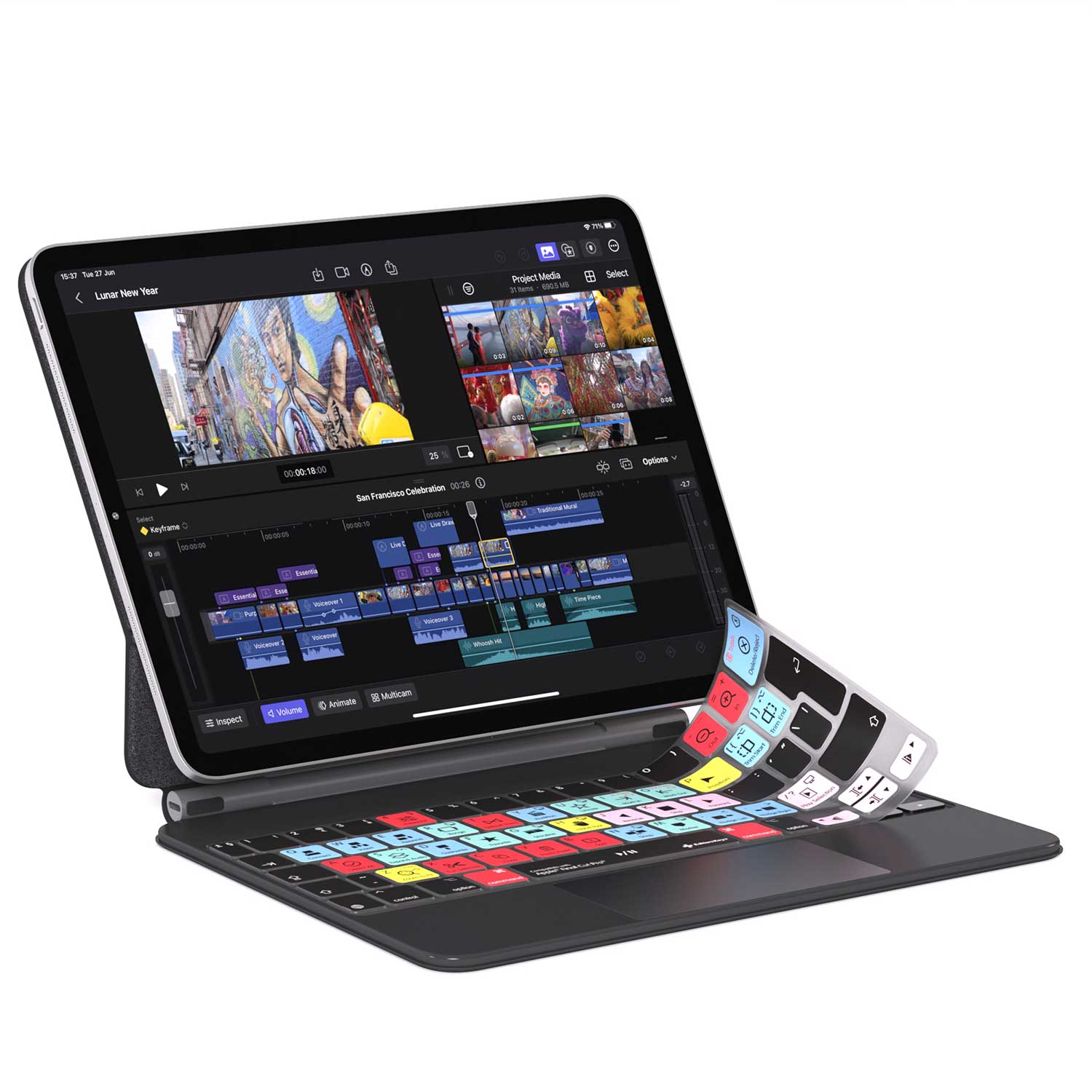 Final Cut Pro Keyboard Cover for iPad Magic Case - Editors Keys