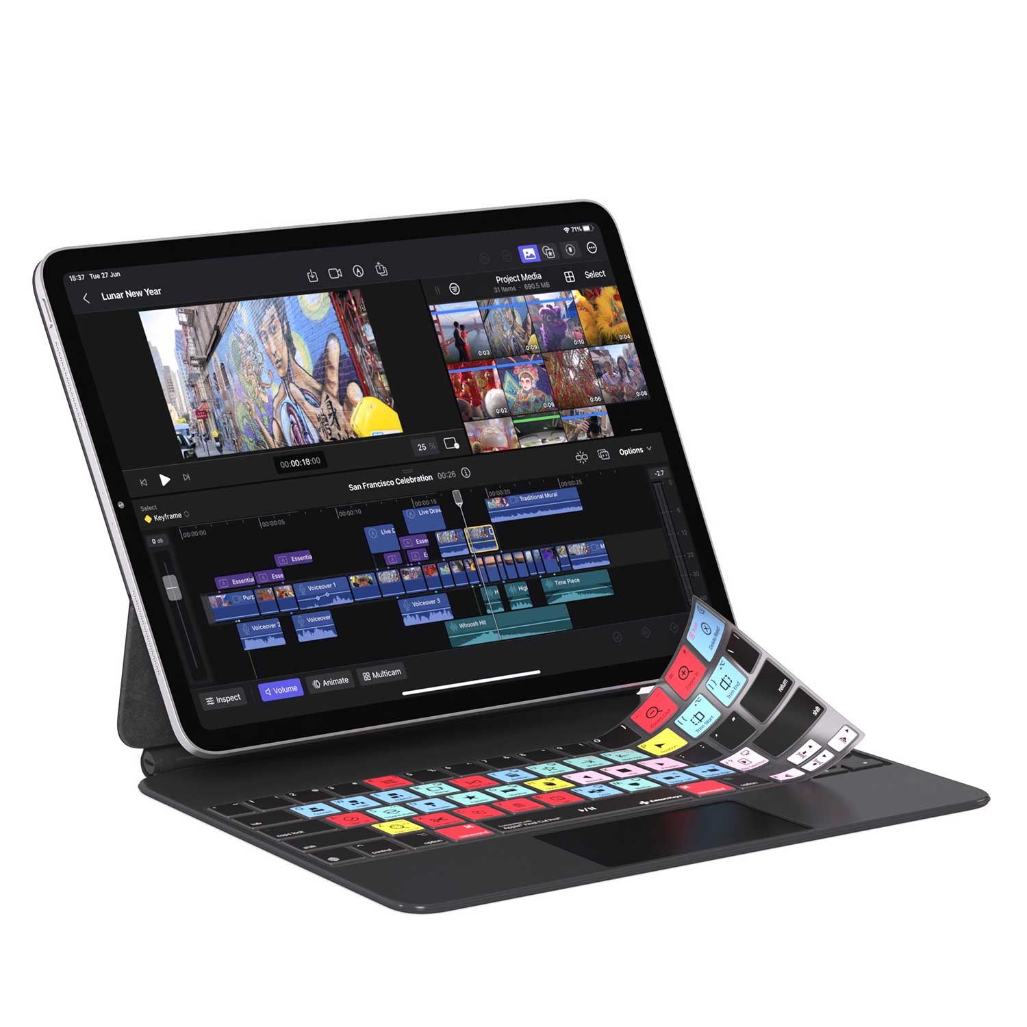 Final Cut Pro Keyboard Cover for iPad Magic Case - Editors Keys