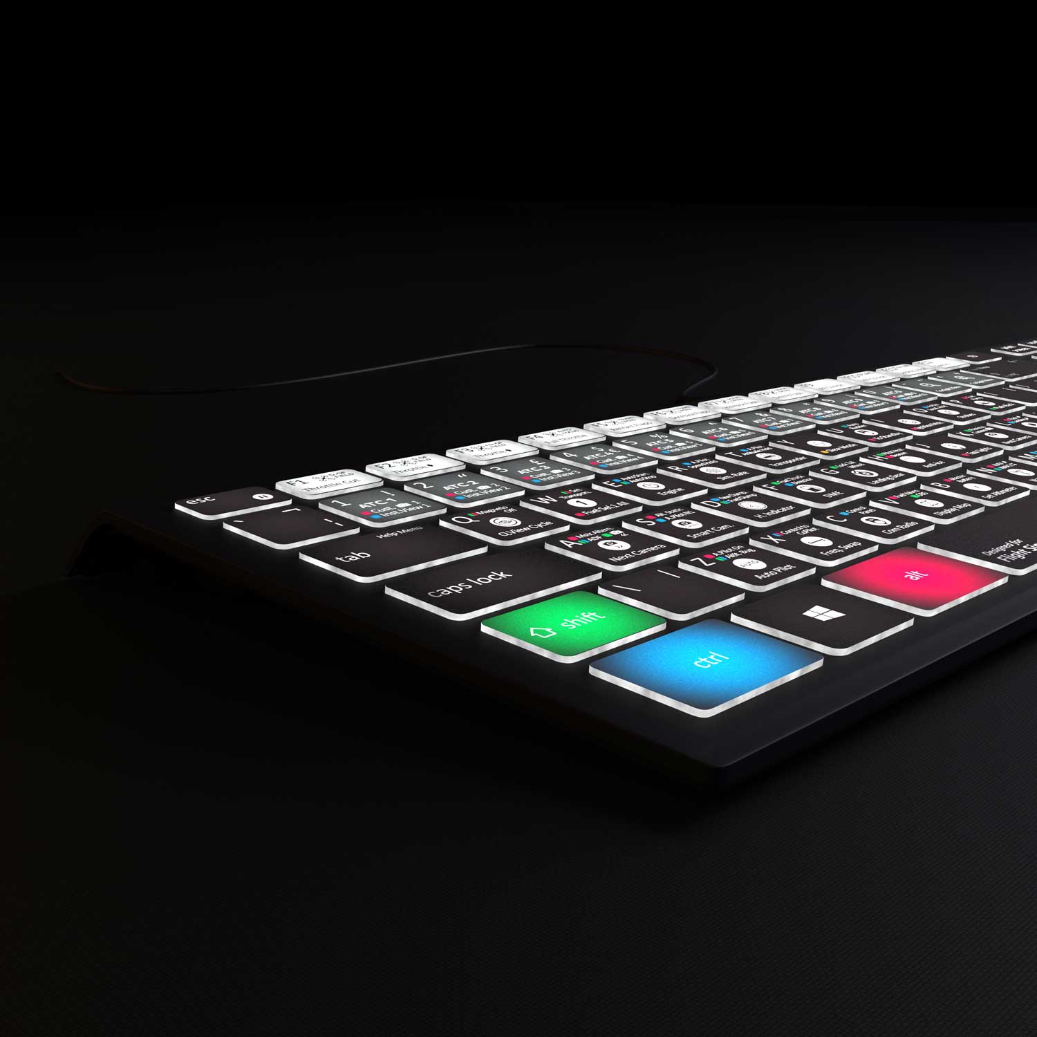 Flight Simulator 2020-2022 / X Keyboard - Backlit PC and Xbox - Editors Keys