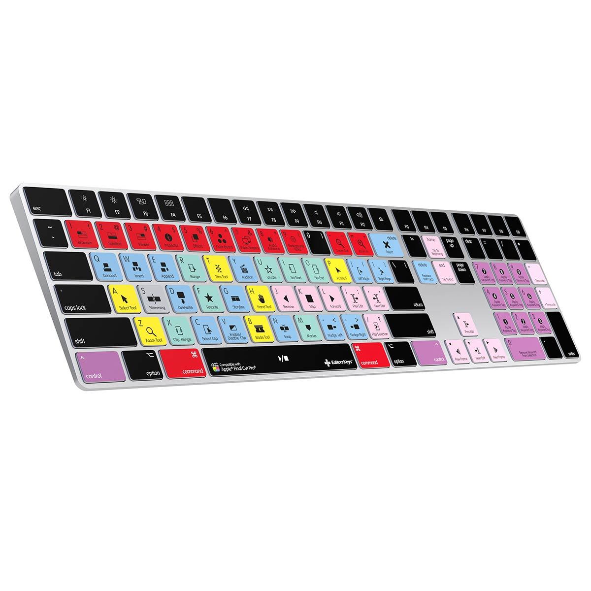 Genuine Apple Keyboard Customised by Editors Keys for Final cut Pro USA Layout Side