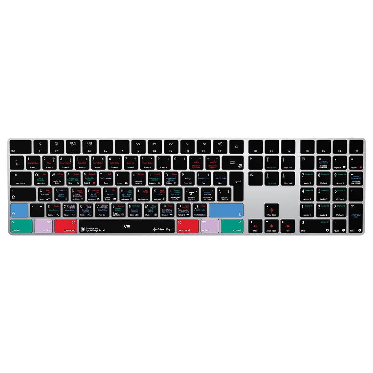 Genuine Apple Keyboard for Logic Pro X by Editors Keys UK Numeric Version